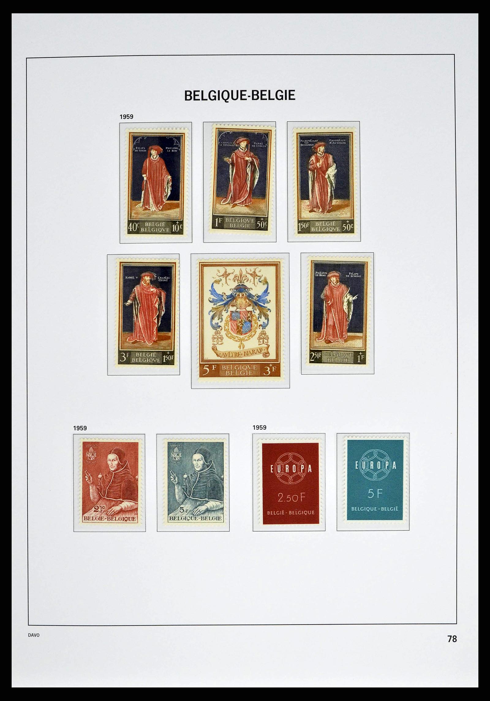 38525 0075 - Postzegelverzameling 38525 België 1911-1961.
