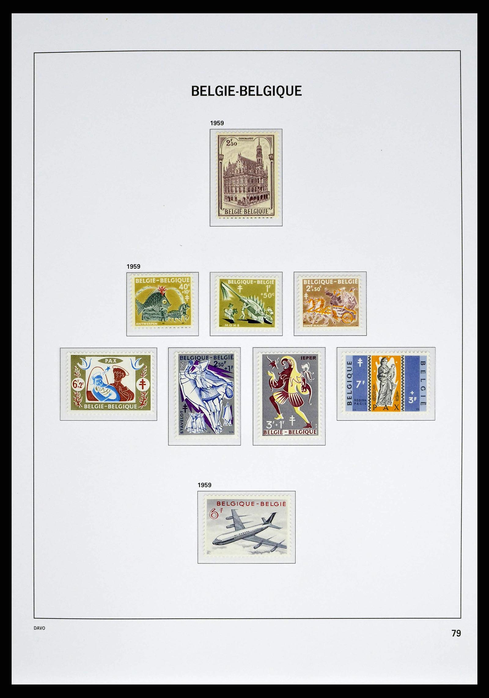 38525 0076 - Postzegelverzameling 38525 België 1911-1961.