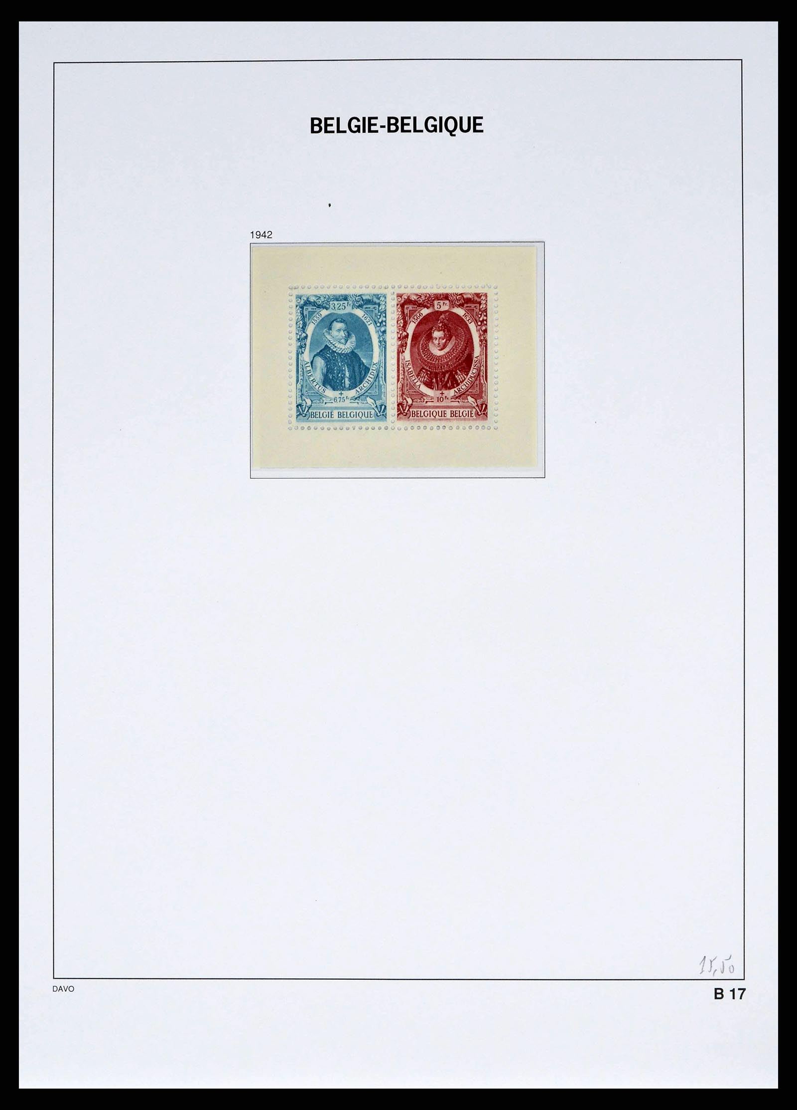 38525 0101 - Stamp collection 38525 Belgium 1911-1961.