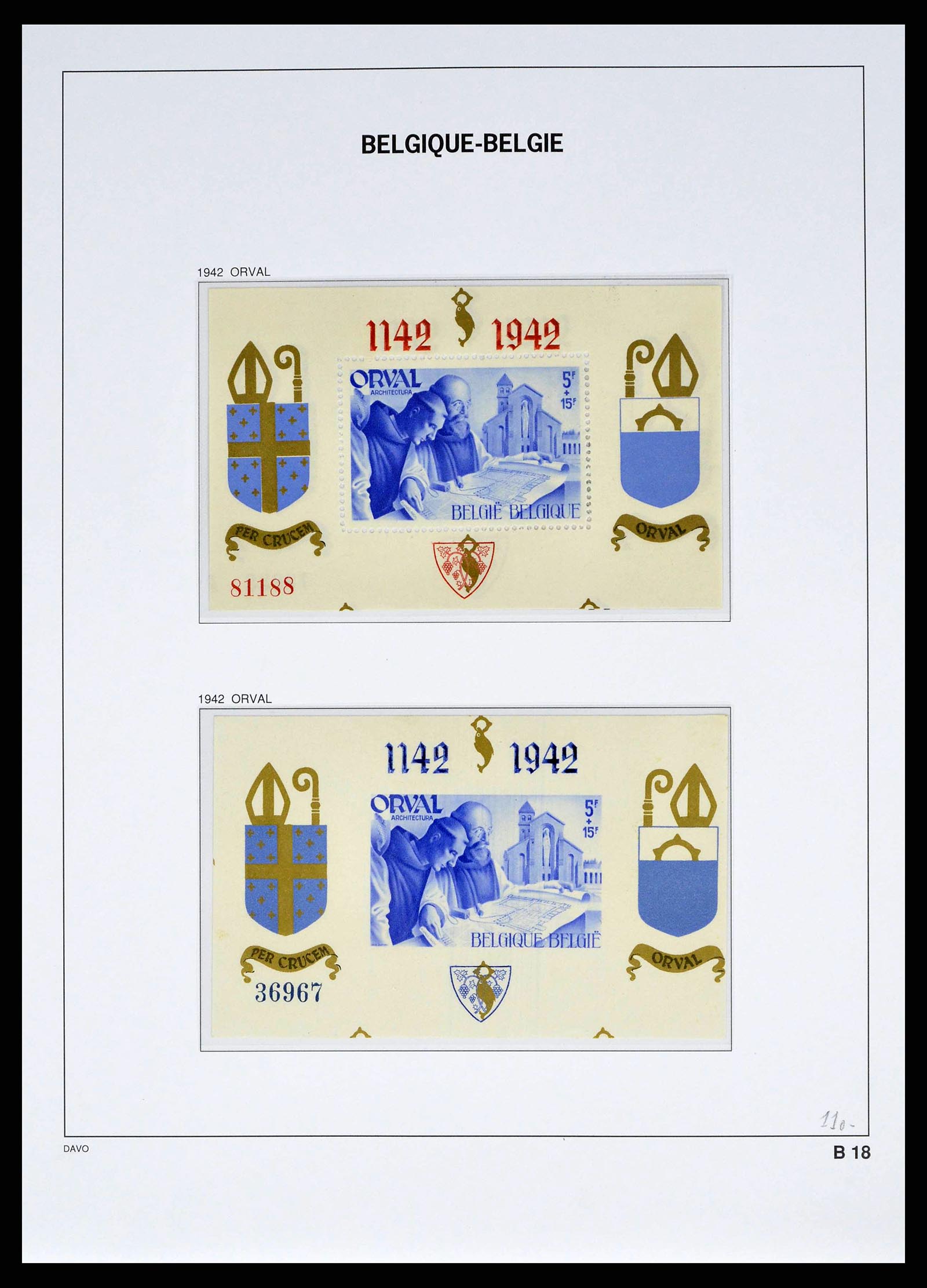 38525 0102 - Stamp collection 38525 Belgium 1911-1961.
