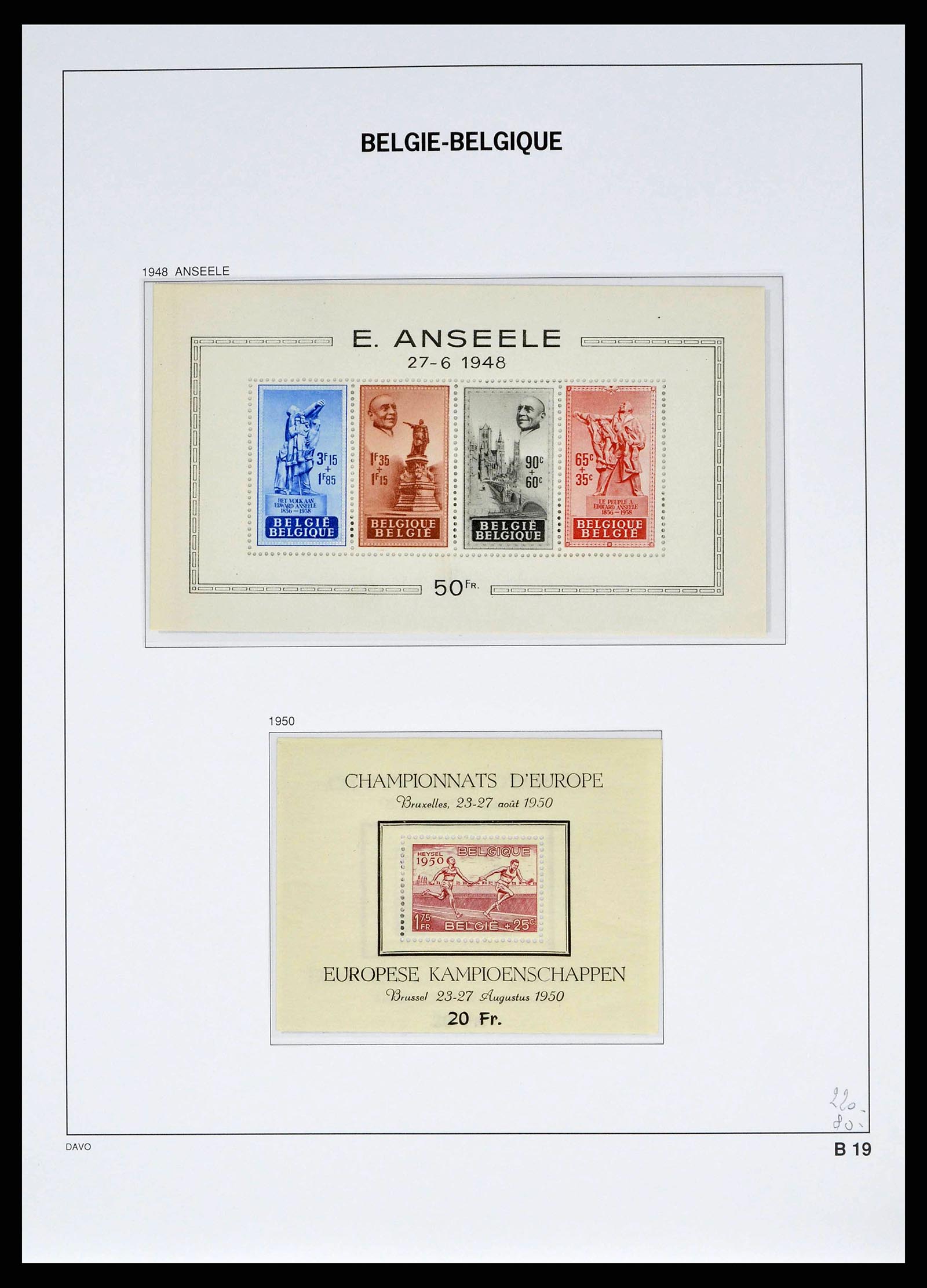 38525 0104 - Postzegelverzameling 38525 België 1911-1961.