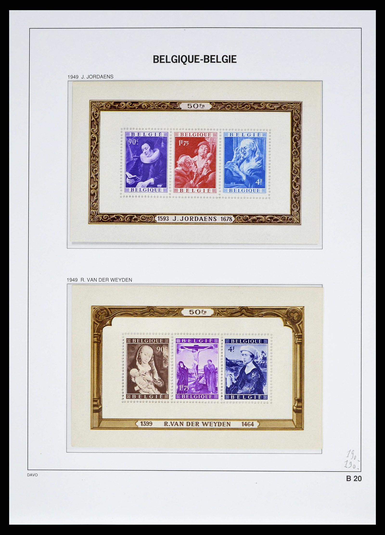 38525 0105 - Stamp collection 38525 Belgium 1911-1961.