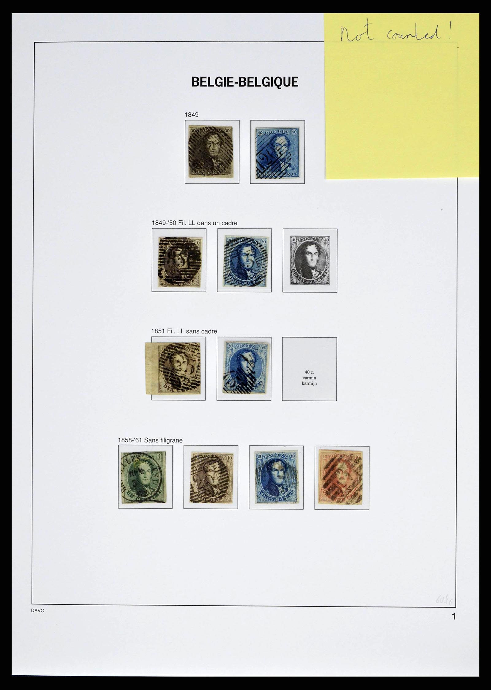 38525 0107 - Postzegelverzameling 38525 België 1911-1961.