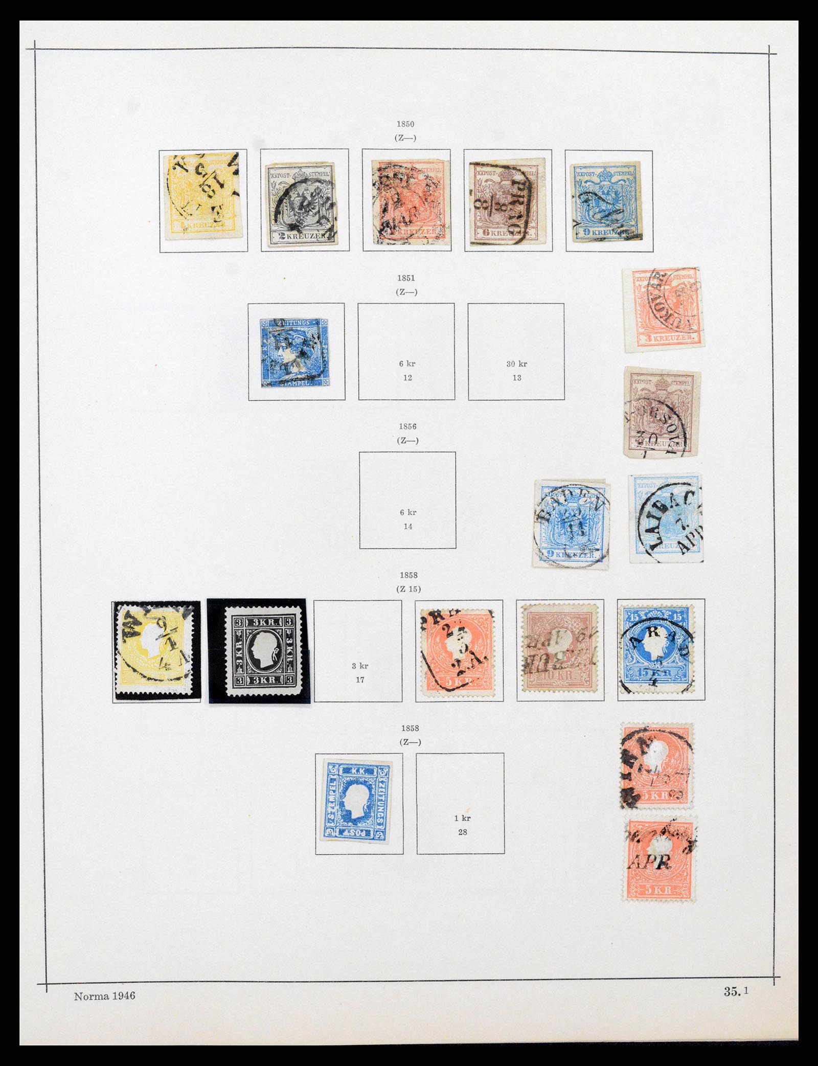 38527 0001 - Postzegelverzameling 38527 Oostenrijk en gebieden 1850-1953.