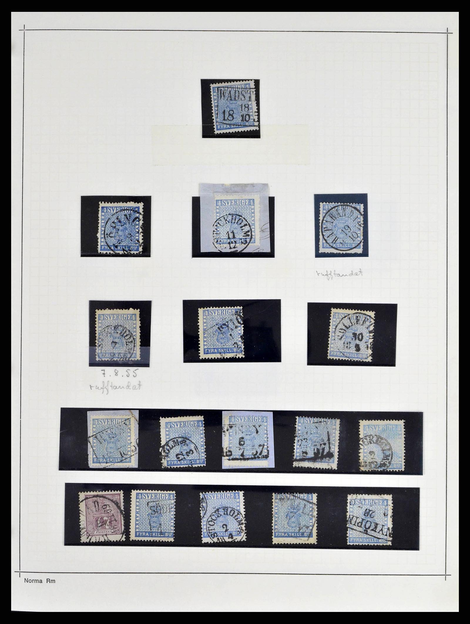 38533 0001 - Postzegelverzameling 38533 Zweden 1855-1872.