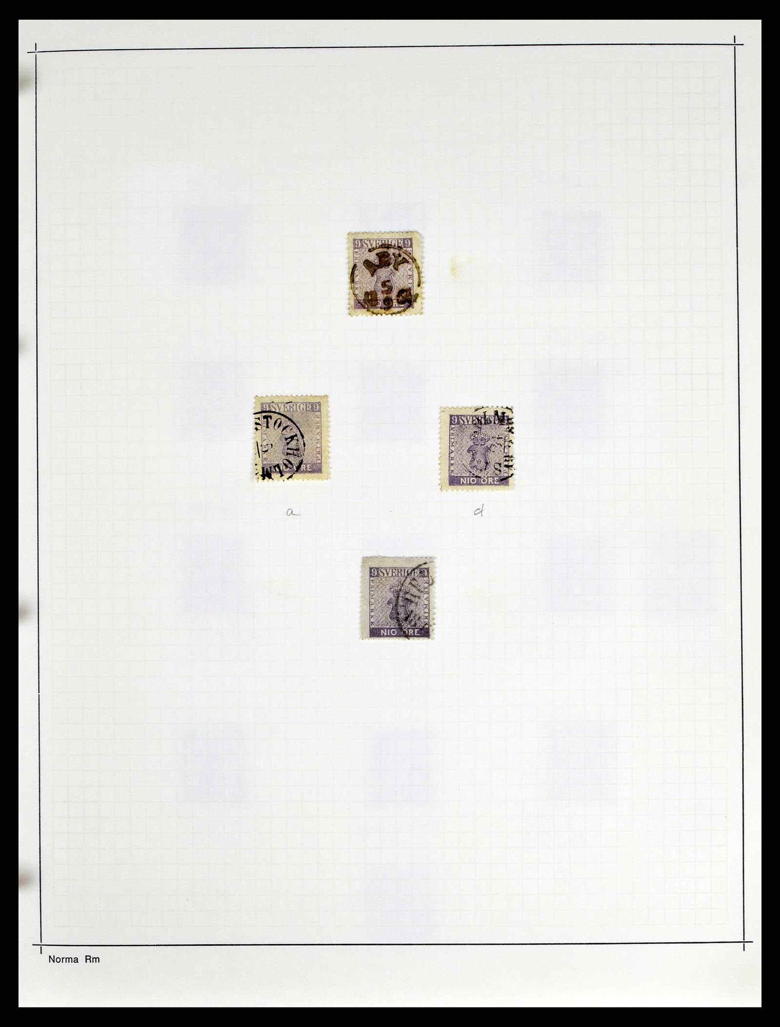 38533 0009 - Postzegelverzameling 38533 Zweden 1855-1872.