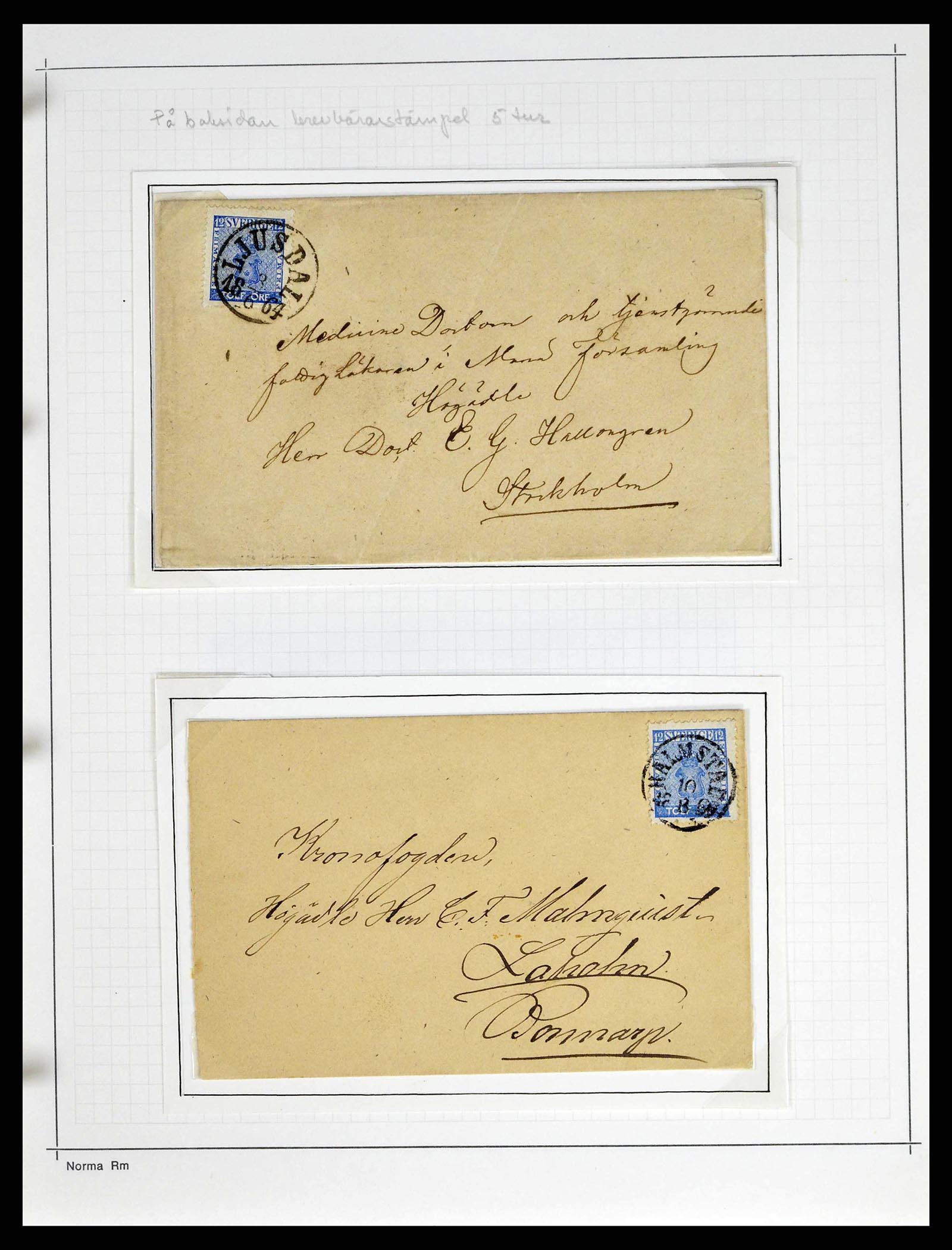 38533 0015 - Postzegelverzameling 38533 Zweden 1855-1872.
