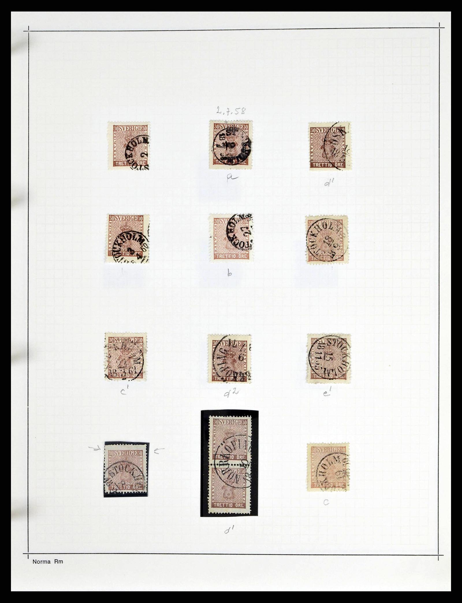 38533 0023 - Postzegelverzameling 38533 Zweden 1855-1872.