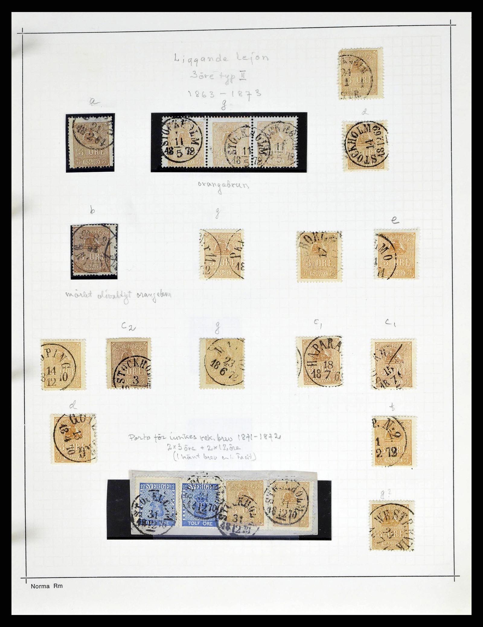 38533 0027 - Postzegelverzameling 38533 Zweden 1855-1872.