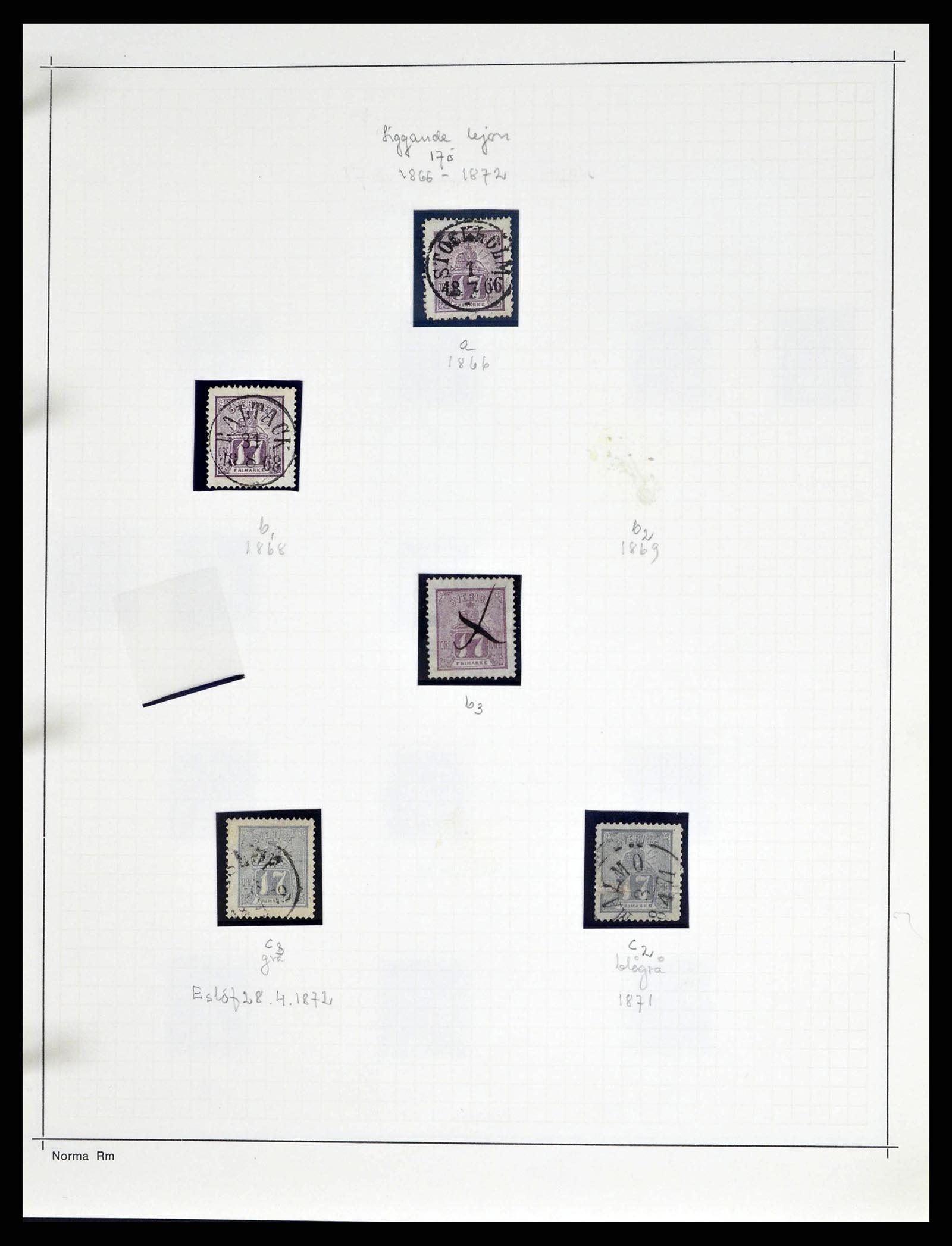 38533 0030 - Postzegelverzameling 38533 Zweden 1855-1872.