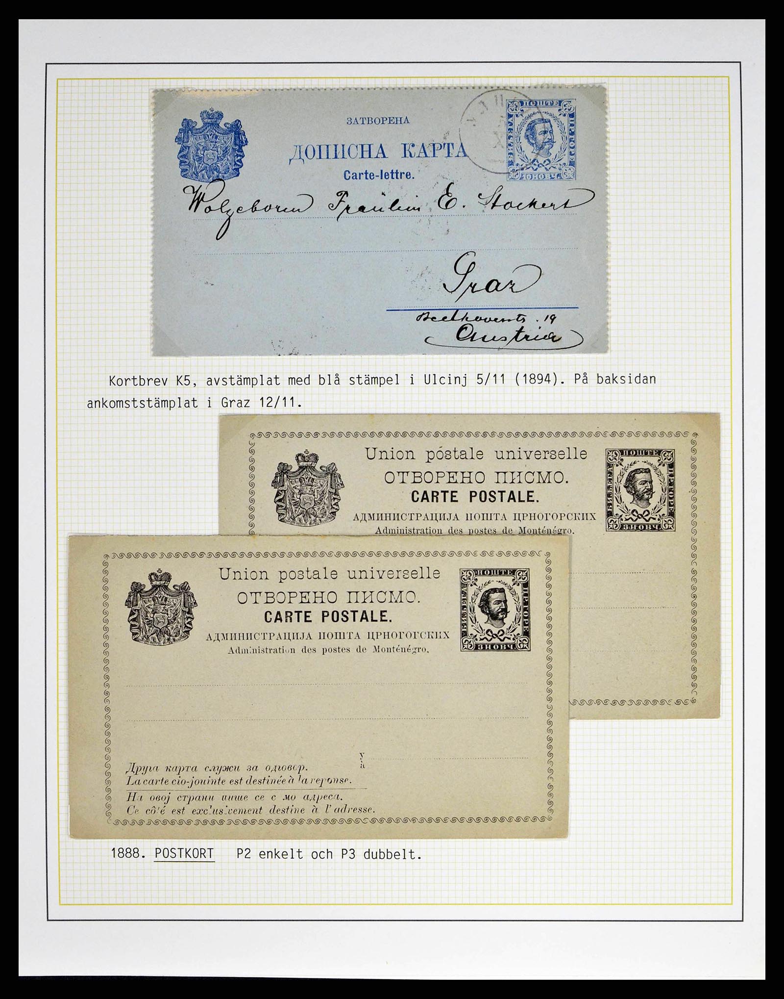 38534 0009 - Postzegelverzameling 38534 Montenegro 1874-1944.