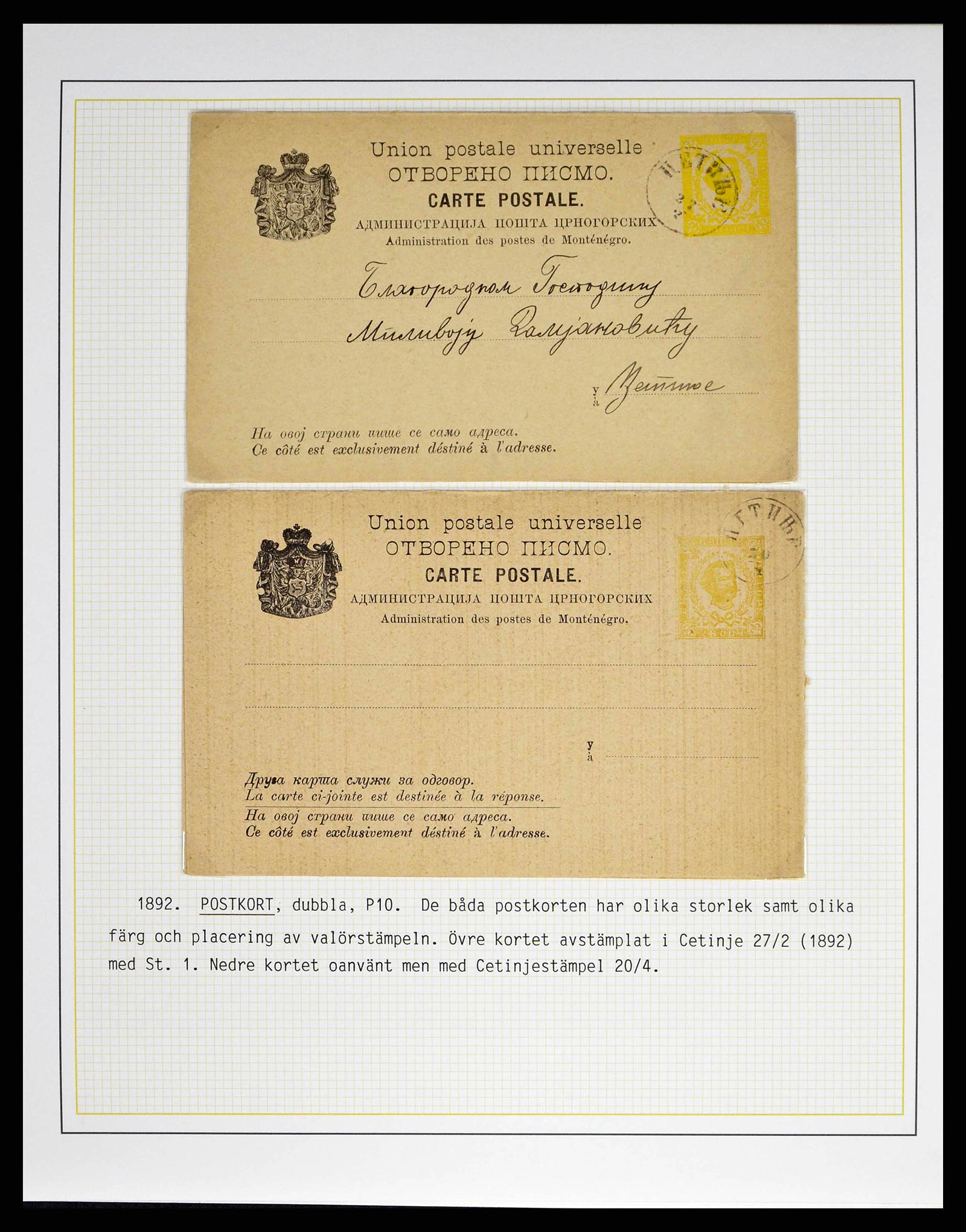 38534 0012 - Postzegelverzameling 38534 Montenegro 1874-1944.