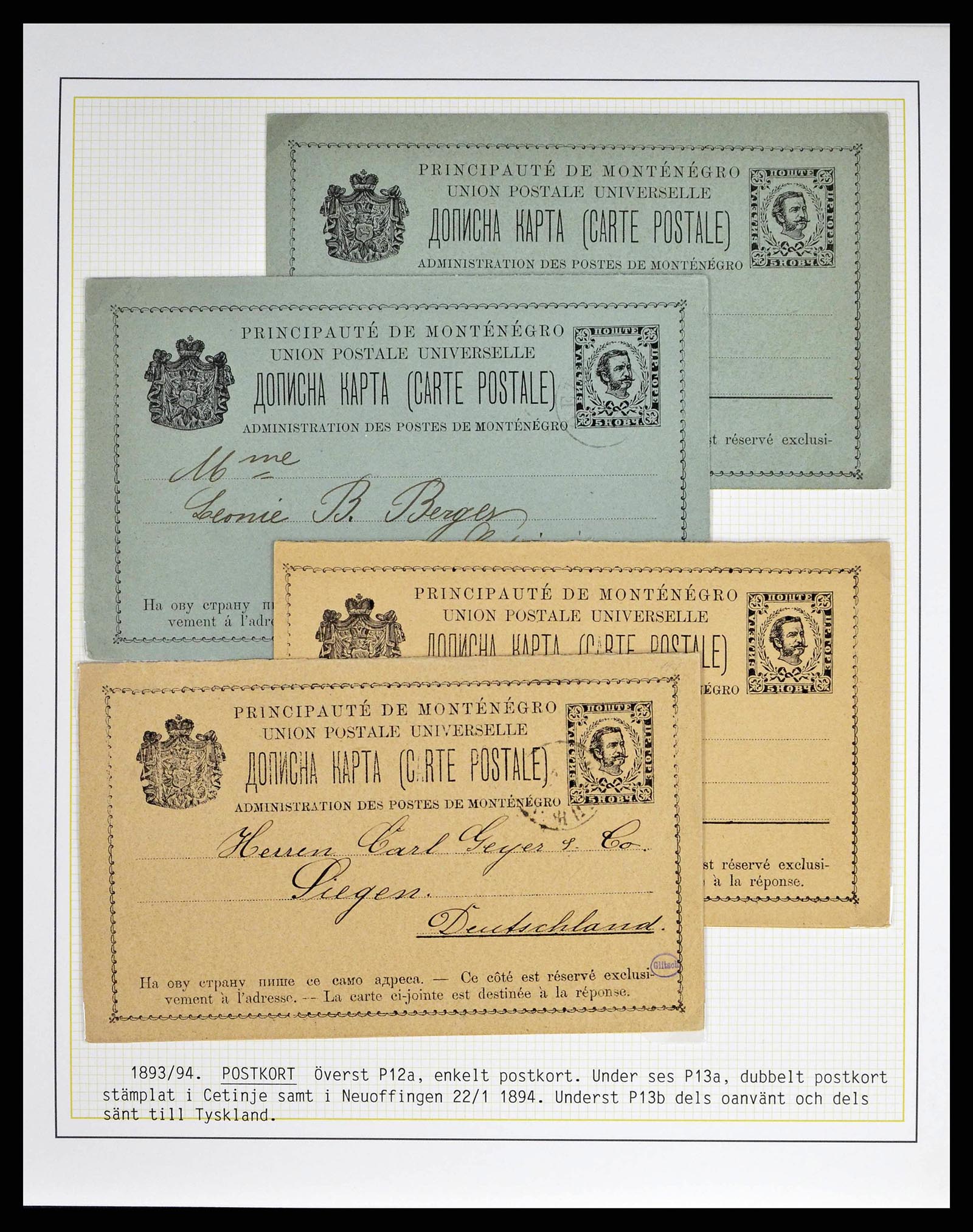 38534 0013 - Postzegelverzameling 38534 Montenegro 1874-1944.