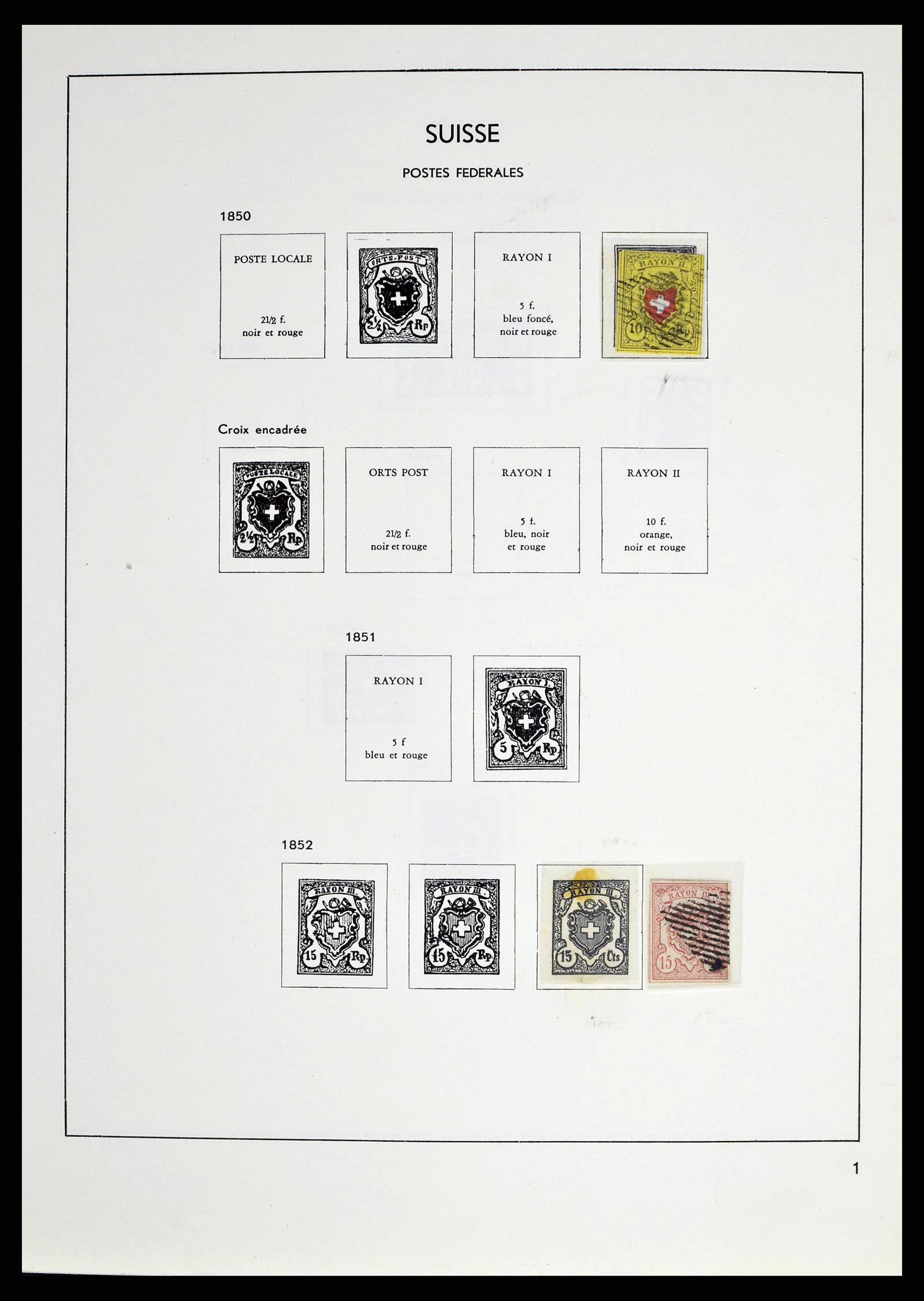 38537 0001 - Postzegelverzameling 38537 Zwitserland 1850-1962.