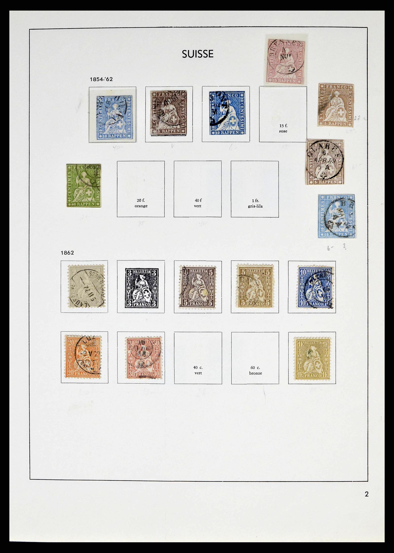 38537 0002 - Postzegelverzameling 38537 Zwitserland 1850-1962.