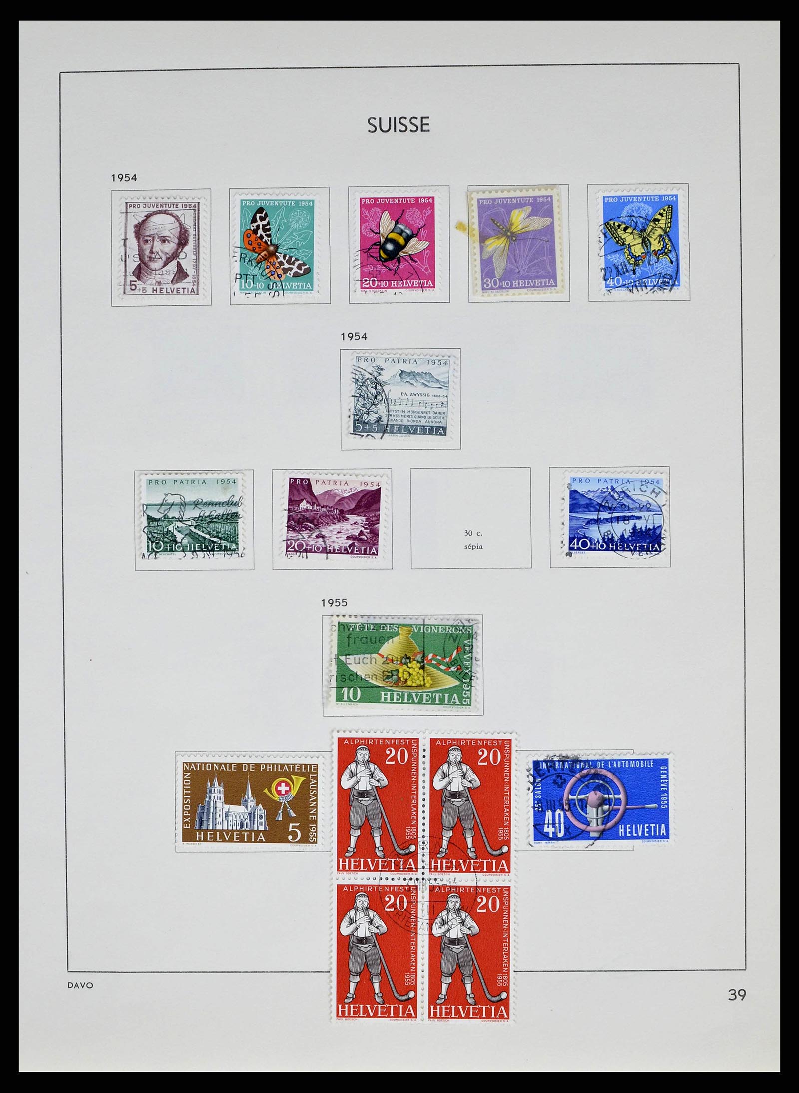 38537 0039 - Stamp collection 38537 Switzerland 1850-1962.