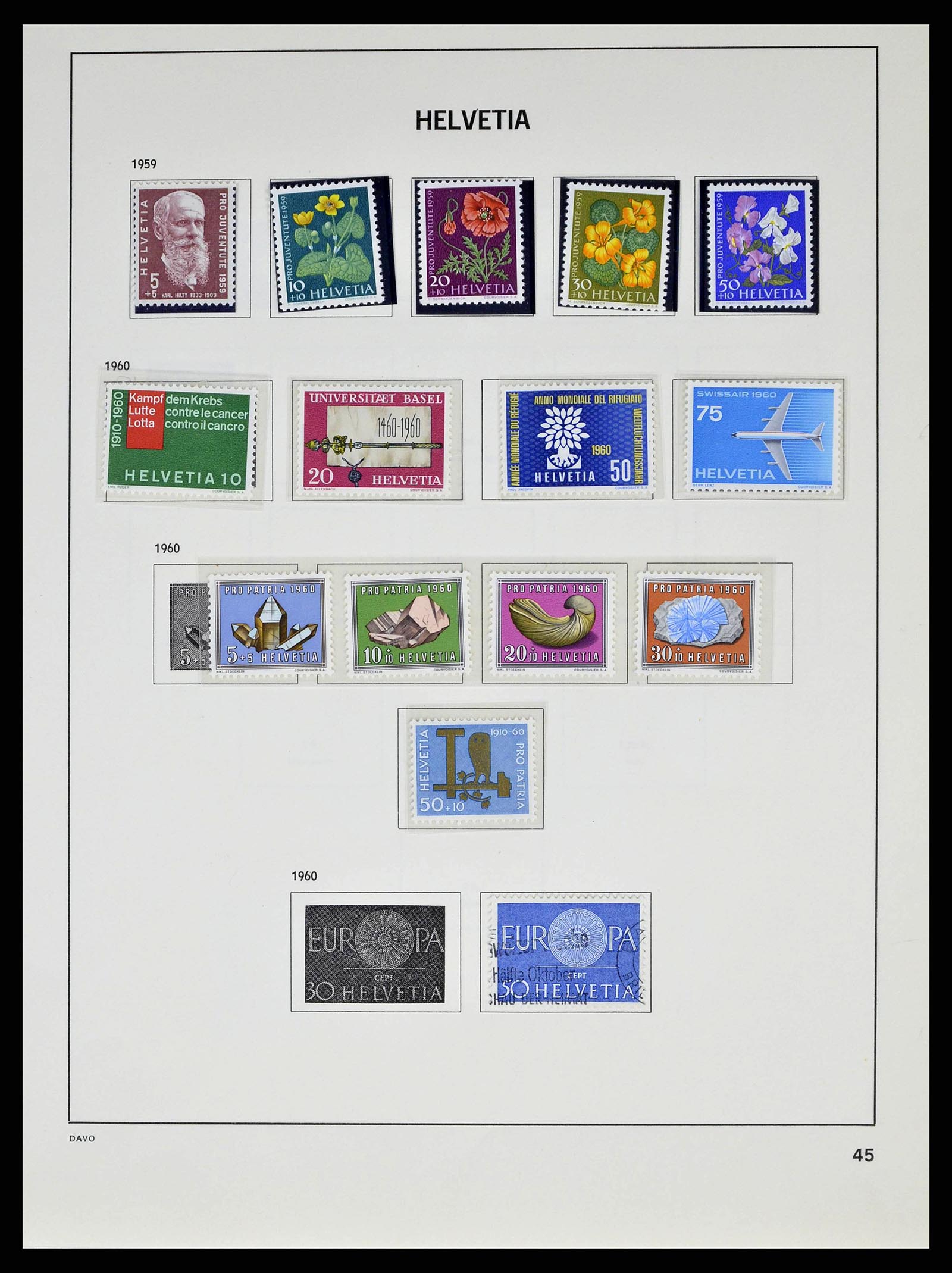 38537 0045 - Stamp collection 38537 Switzerland 1850-1962.