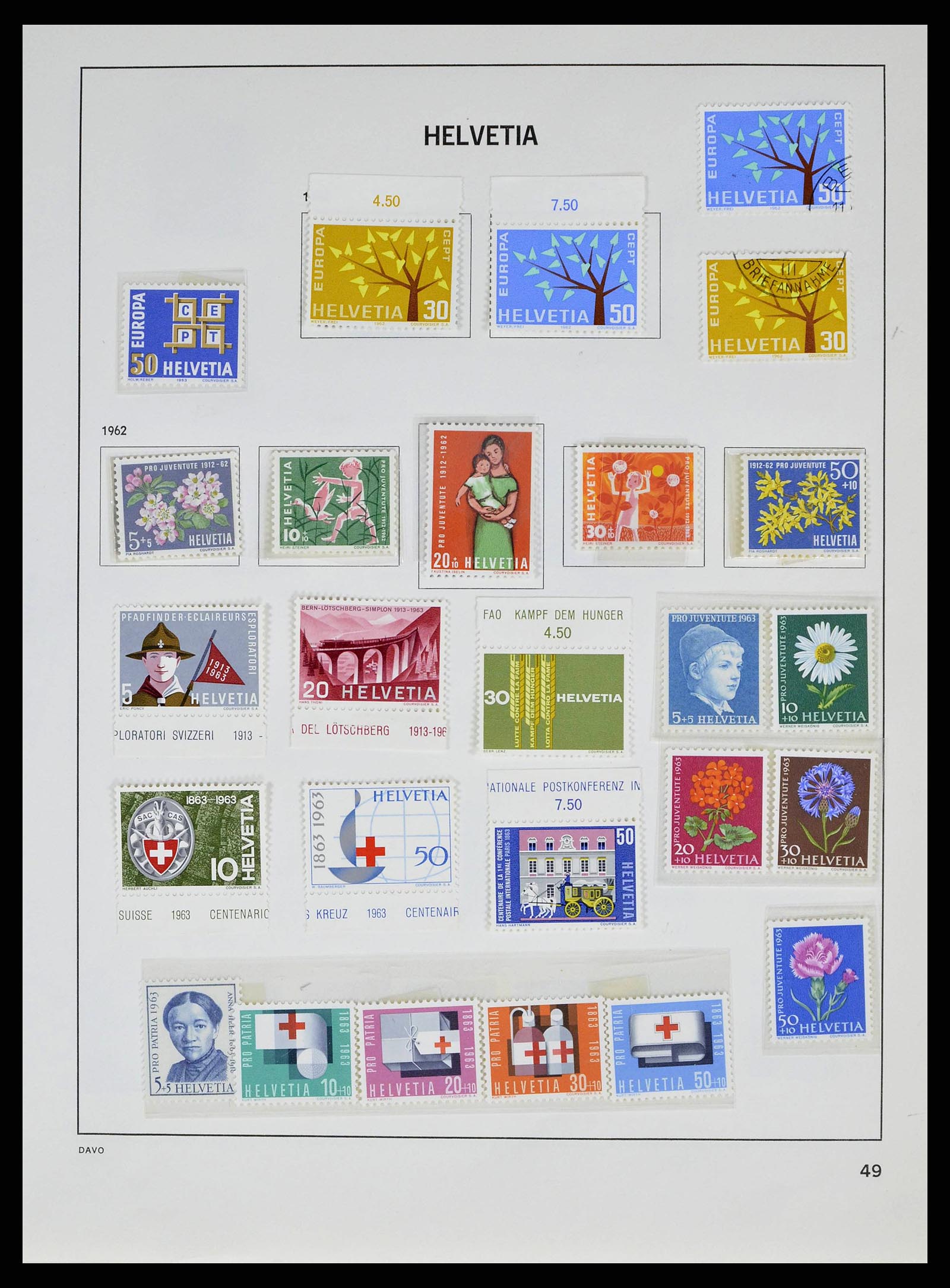 38537 0048 - Stamp collection 38537 Switzerland 1850-1962.