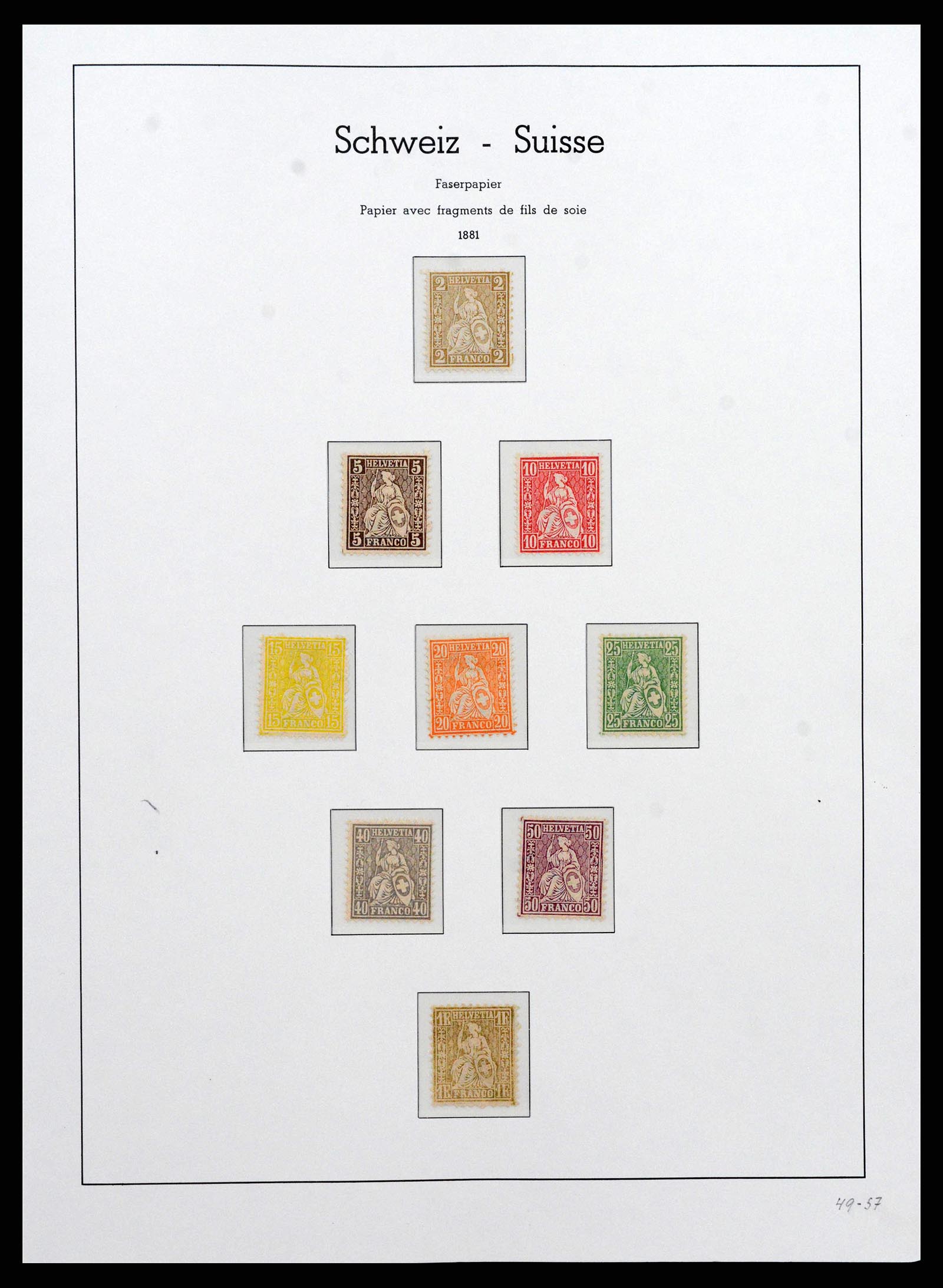 38538 0001 - Stamp collection 38538 Switzerland 1881-1969.