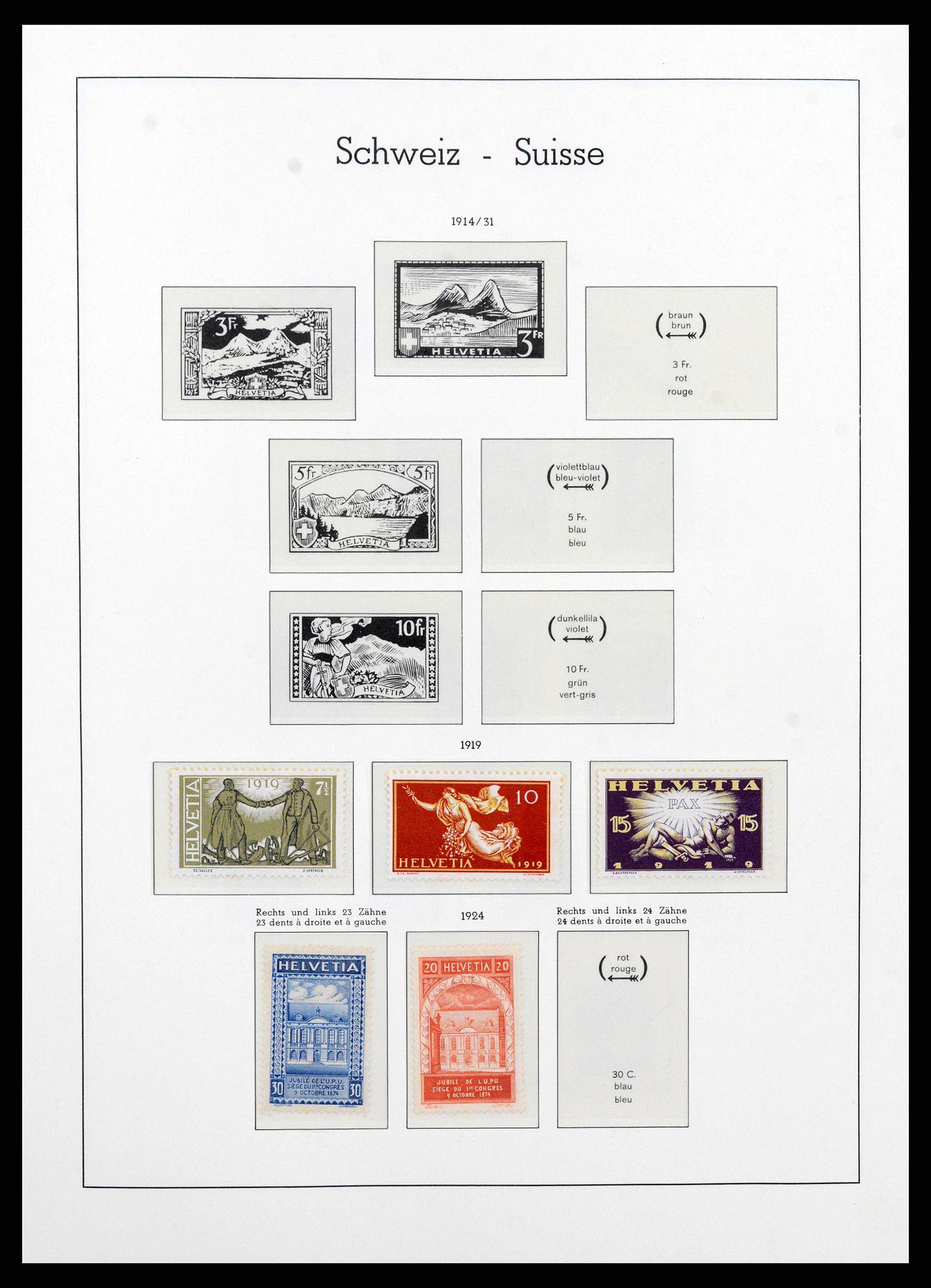 38538 0010 - Stamp collection 38538 Switzerland 1881-1969.