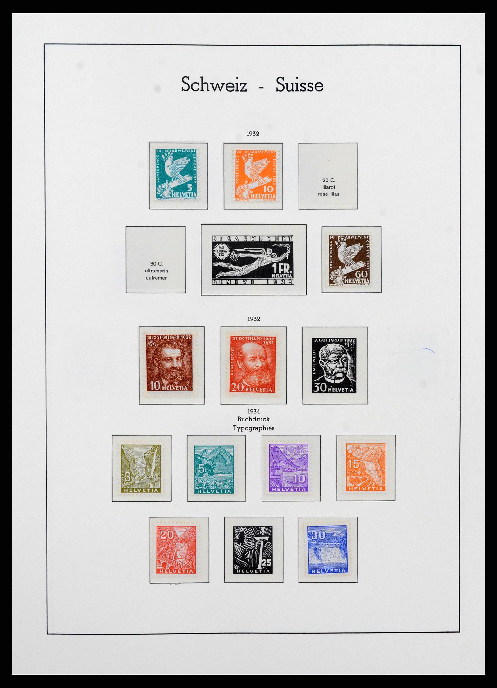 38538 0011 - Stamp collection 38538 Switzerland 1881-1969.