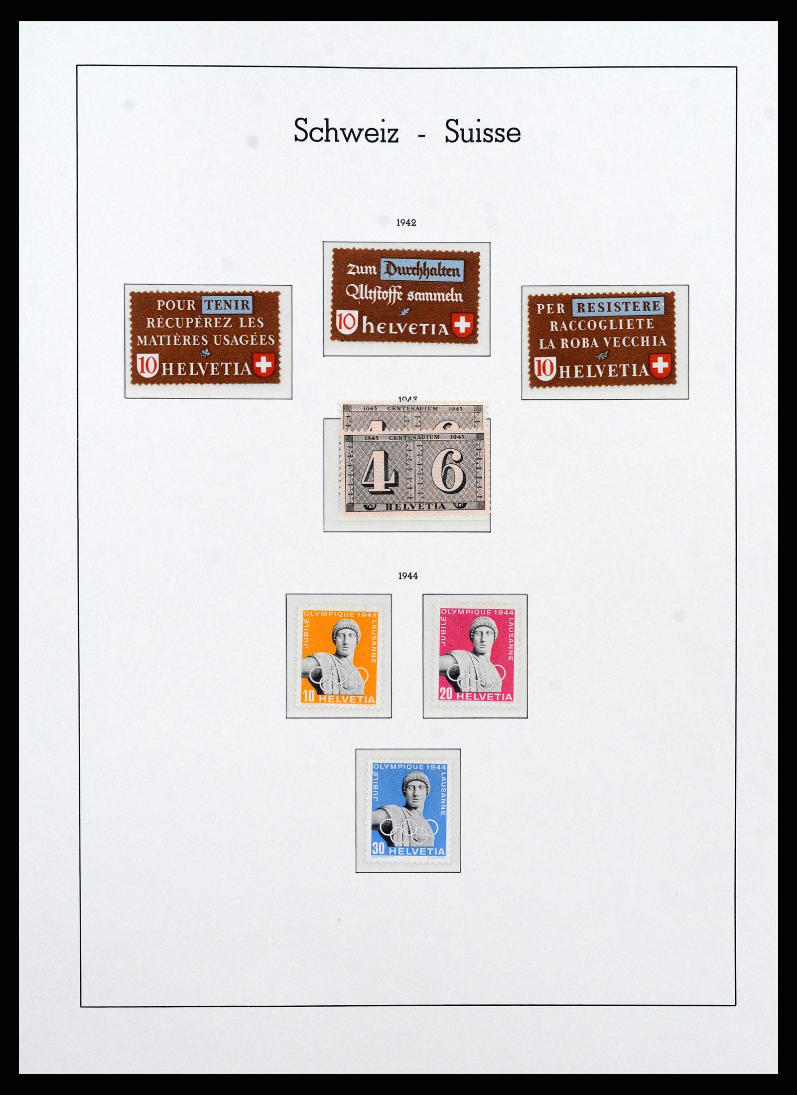 38538 0019 - Stamp collection 38538 Switzerland 1881-1969.