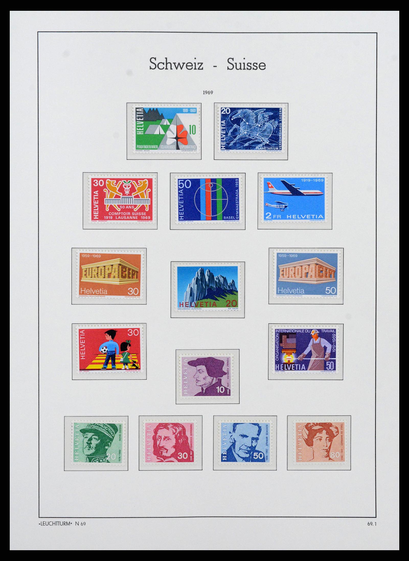 38538 0044 - Stamp collection 38538 Switzerland 1881-1969.