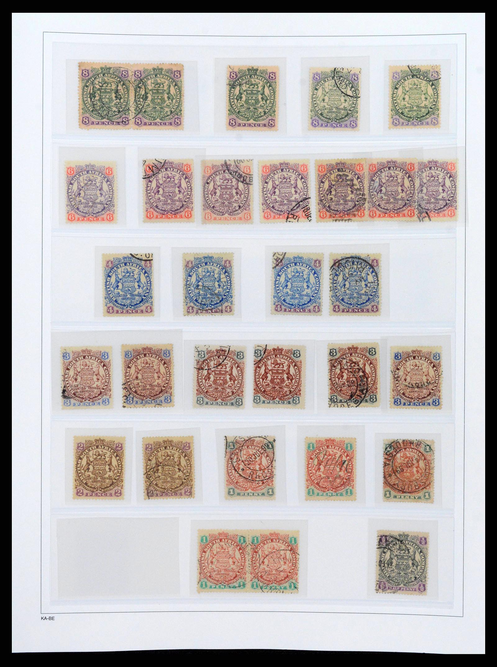 38545 0007 - Postzegelverzameling 38545 Rhodesië 1892-1947.