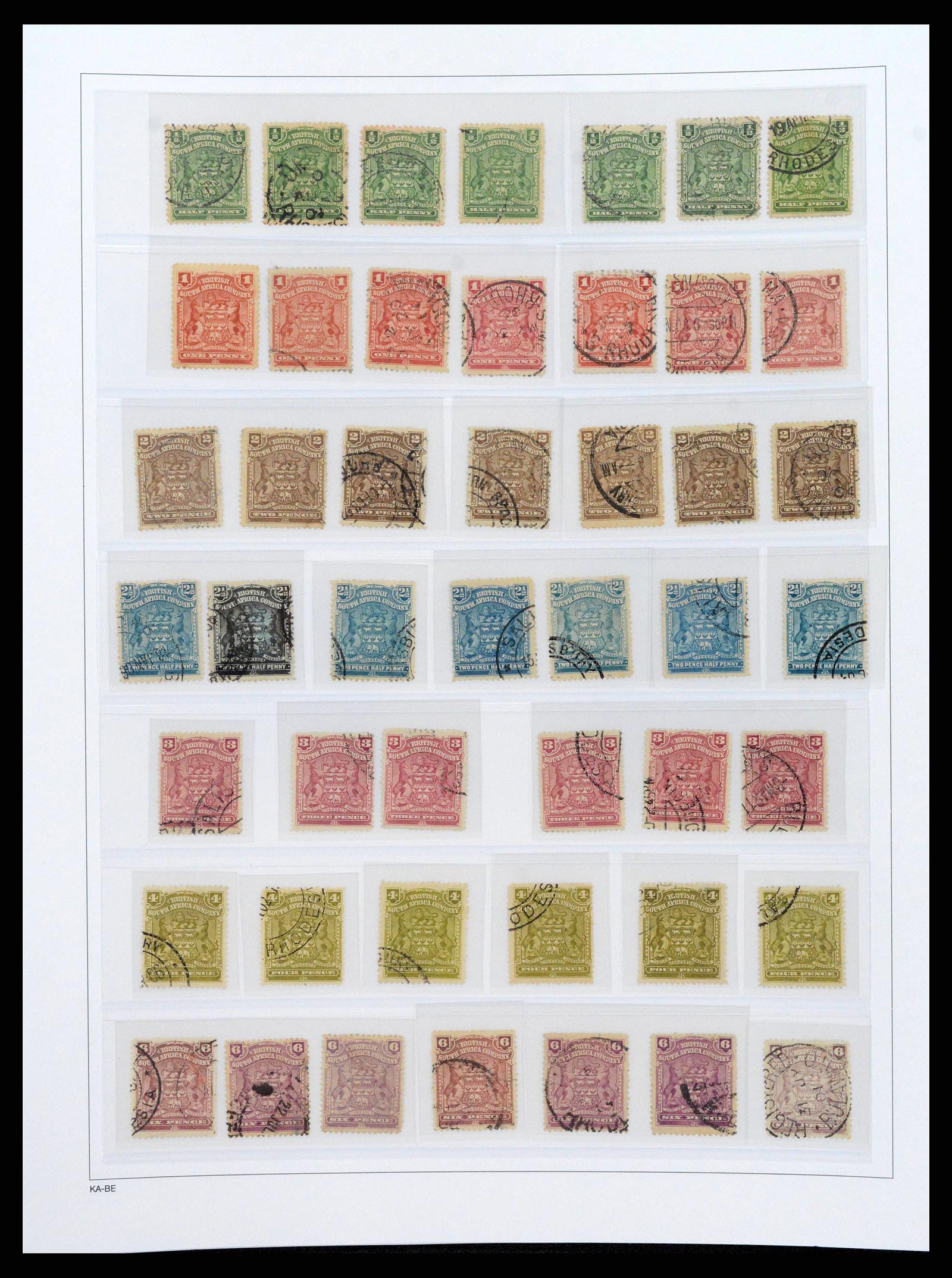38545 0013 - Postzegelverzameling 38545 Rhodesië 1892-1947.