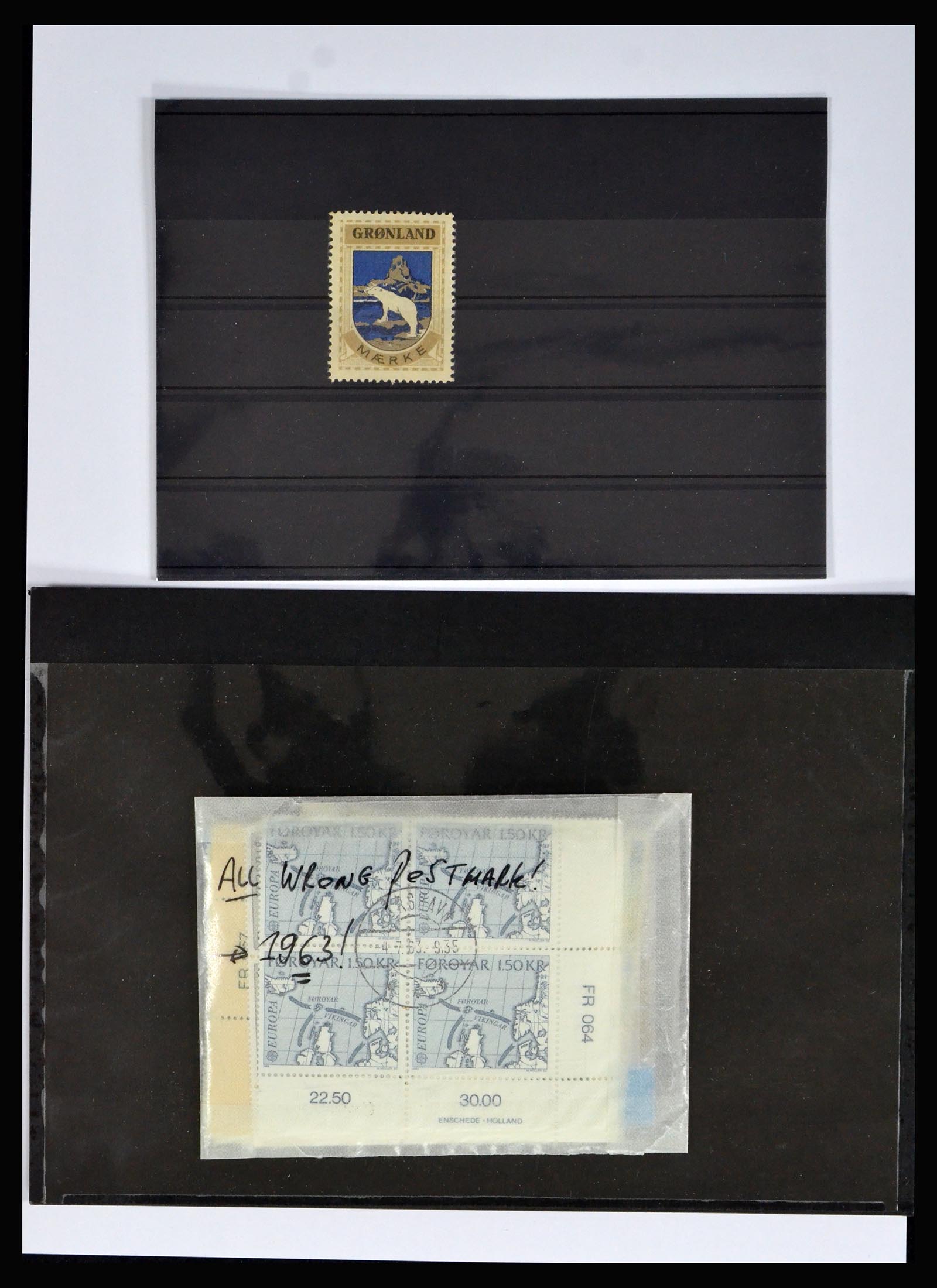 38547 0002 - Postzegelverzameling 38547 Groenland/Faeroer 1919-1990.