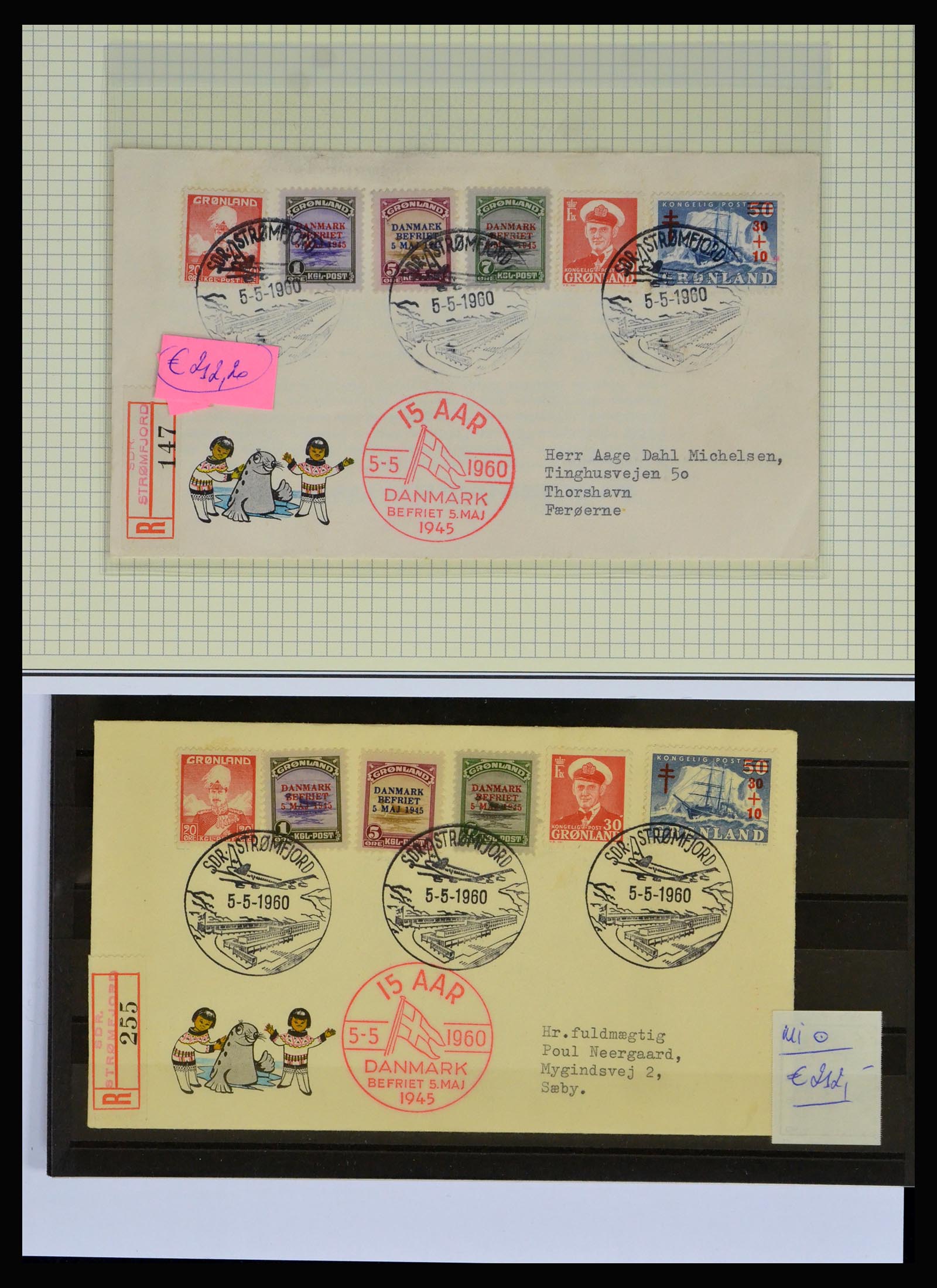 38547 0004 - Postzegelverzameling 38547 Groenland/Faeroer 1919-1990.
