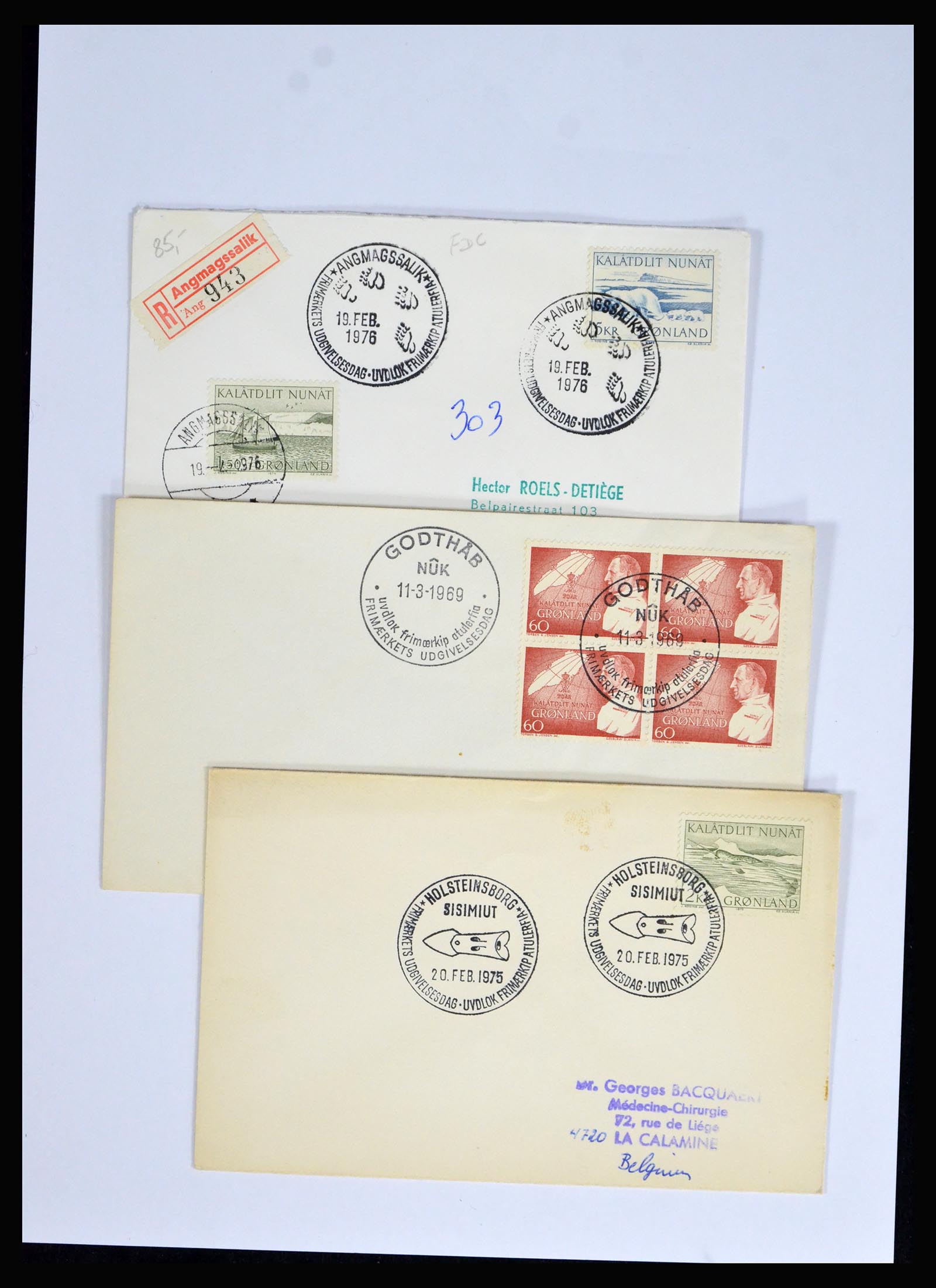 38547 0008 - Postzegelverzameling 38547 Groenland/Faeroer 1919-1990.