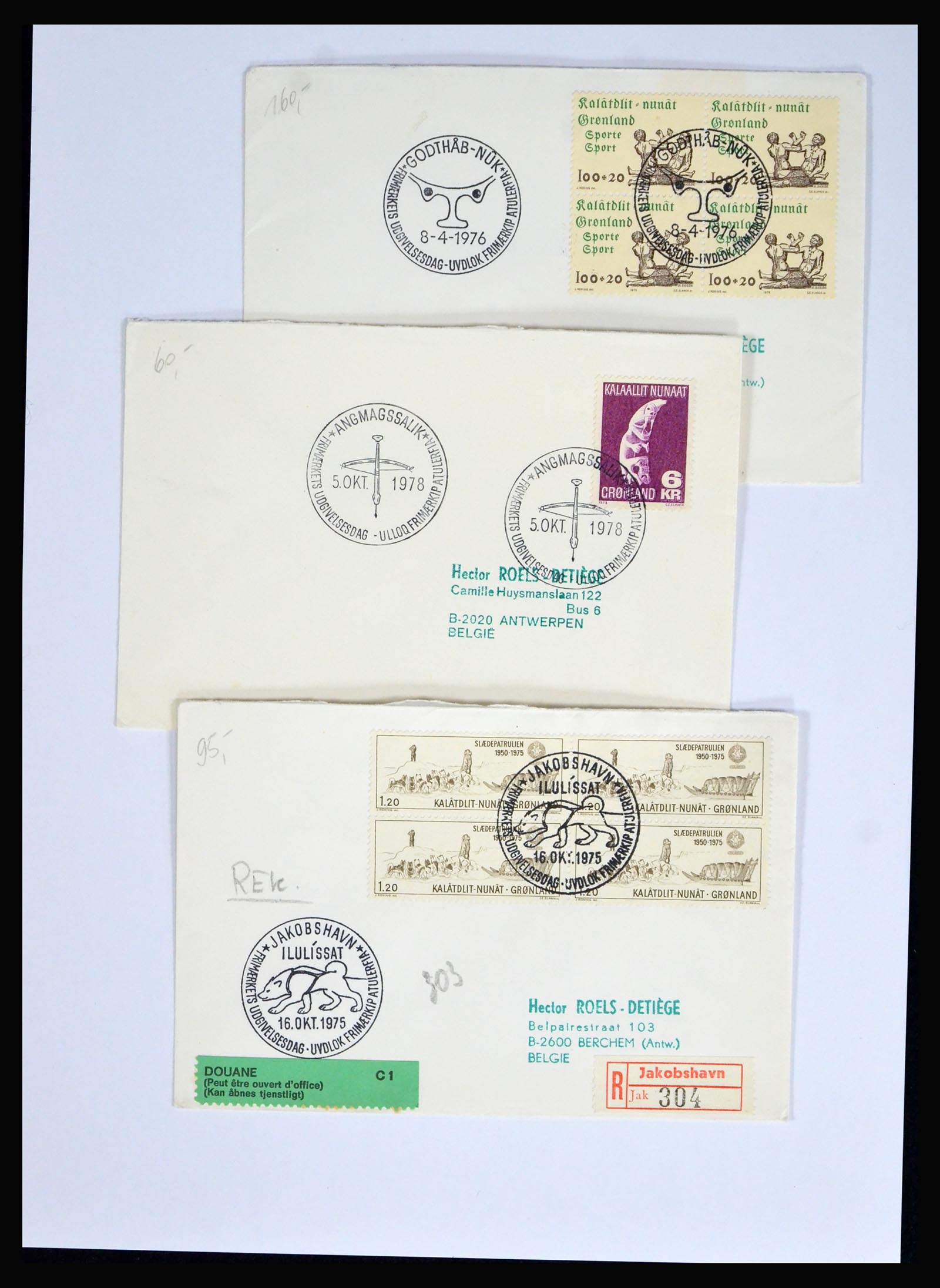 38547 0009 - Postzegelverzameling 38547 Groenland/Faeroer 1919-1990.
