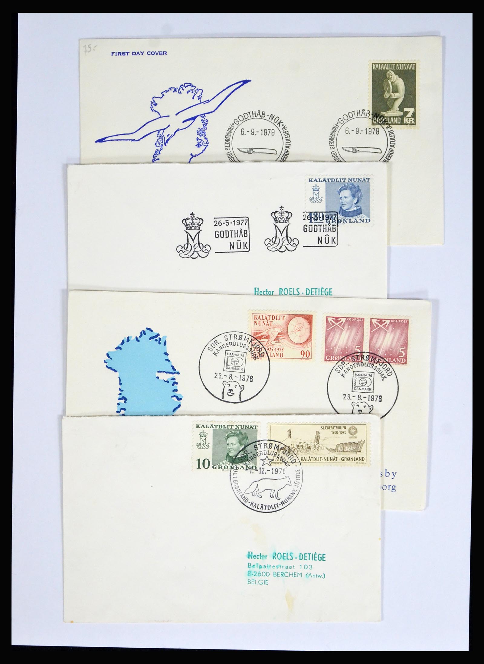 38547 0011 - Postzegelverzameling 38547 Groenland/Faeroer 1919-1990.