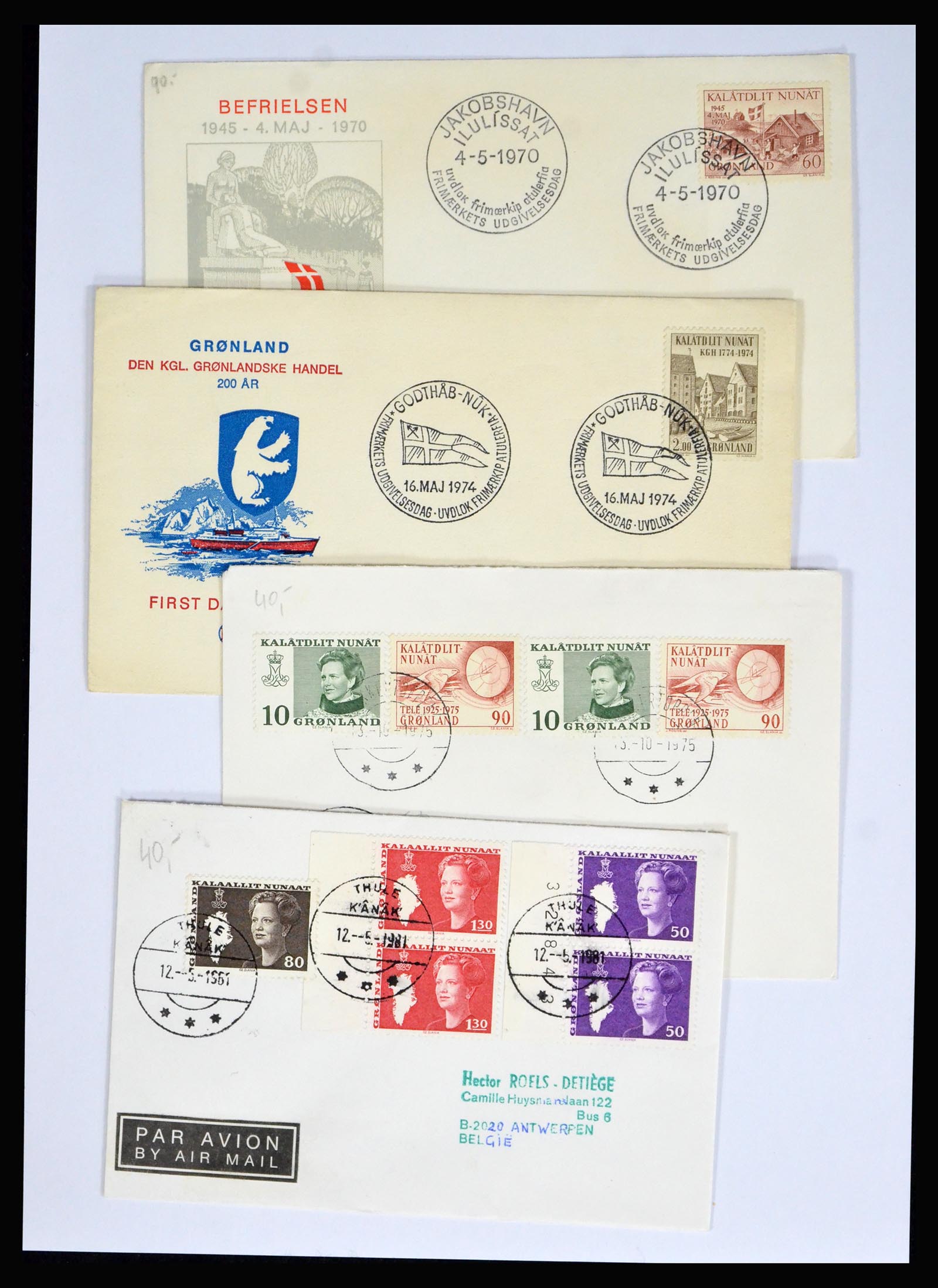 38547 0012 - Postzegelverzameling 38547 Groenland/Faeroer 1919-1990.