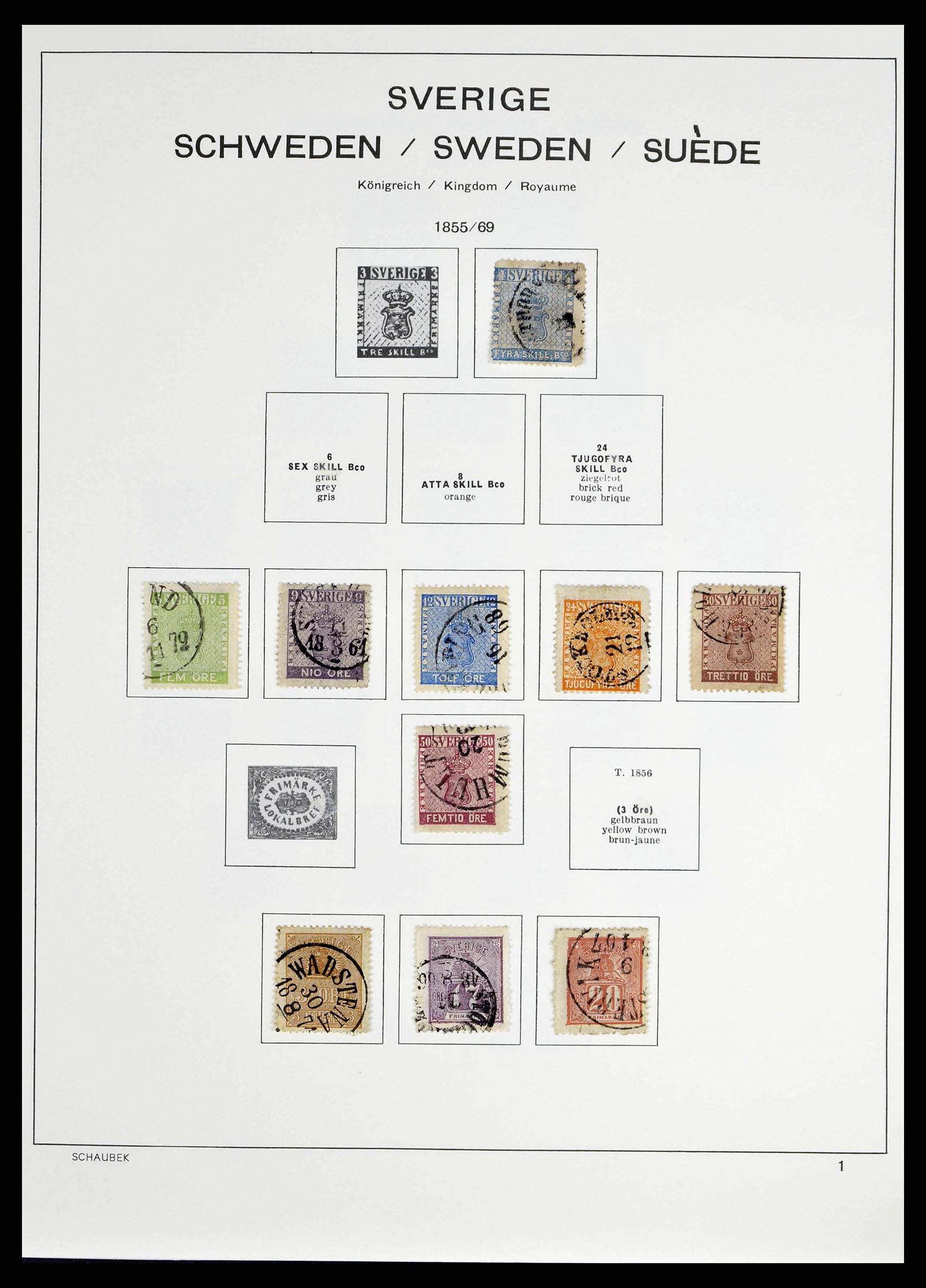 38548 0001 - Postzegelverzameling 38548 Zweden 1855-2014.