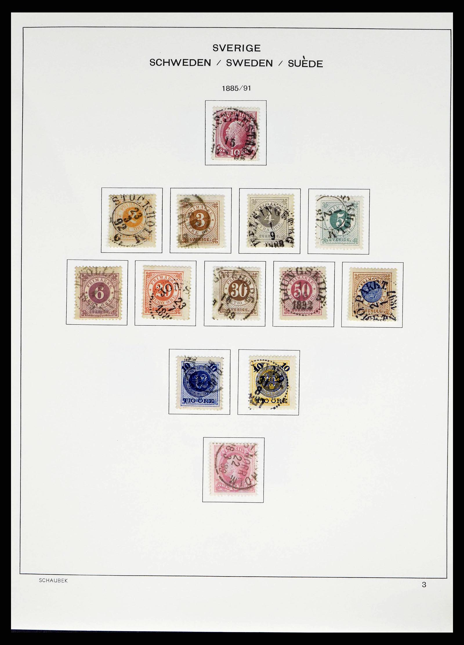 38548 0003 - Postzegelverzameling 38548 Zweden 1855-2014.