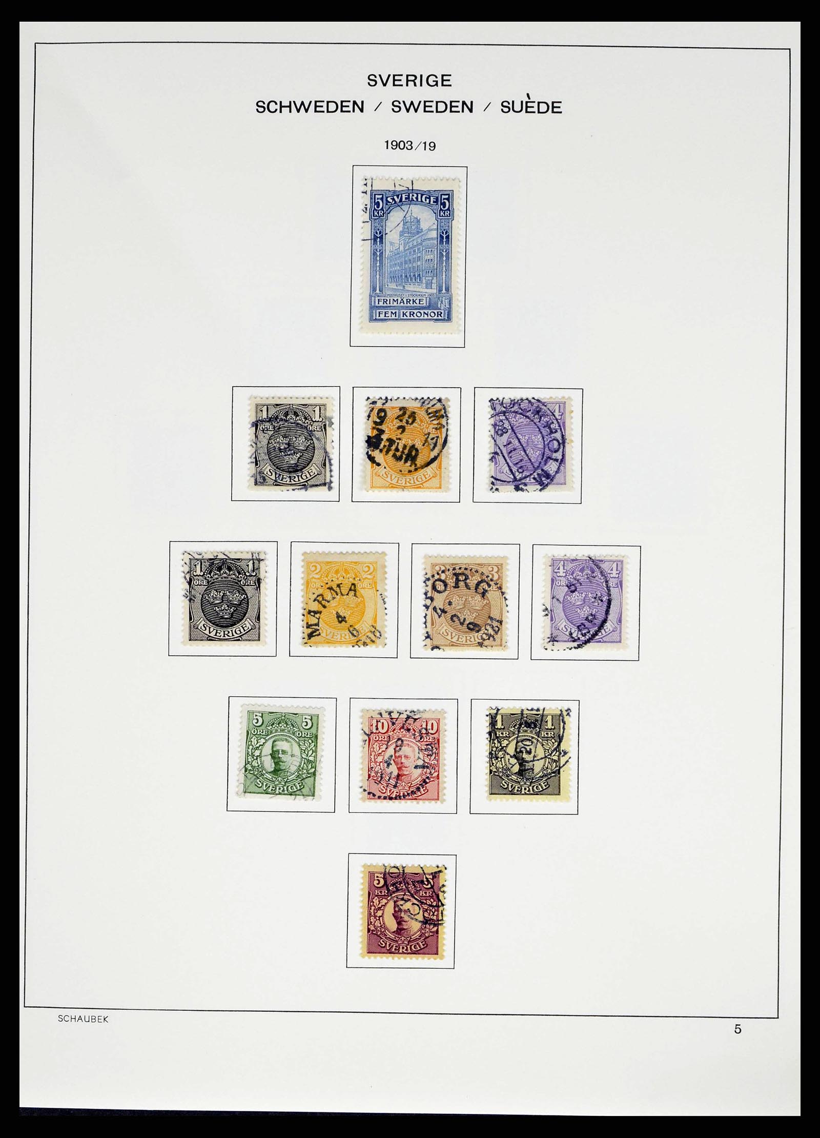 38548 0005 - Stamp collection 38548 Sweden 1855-2014.