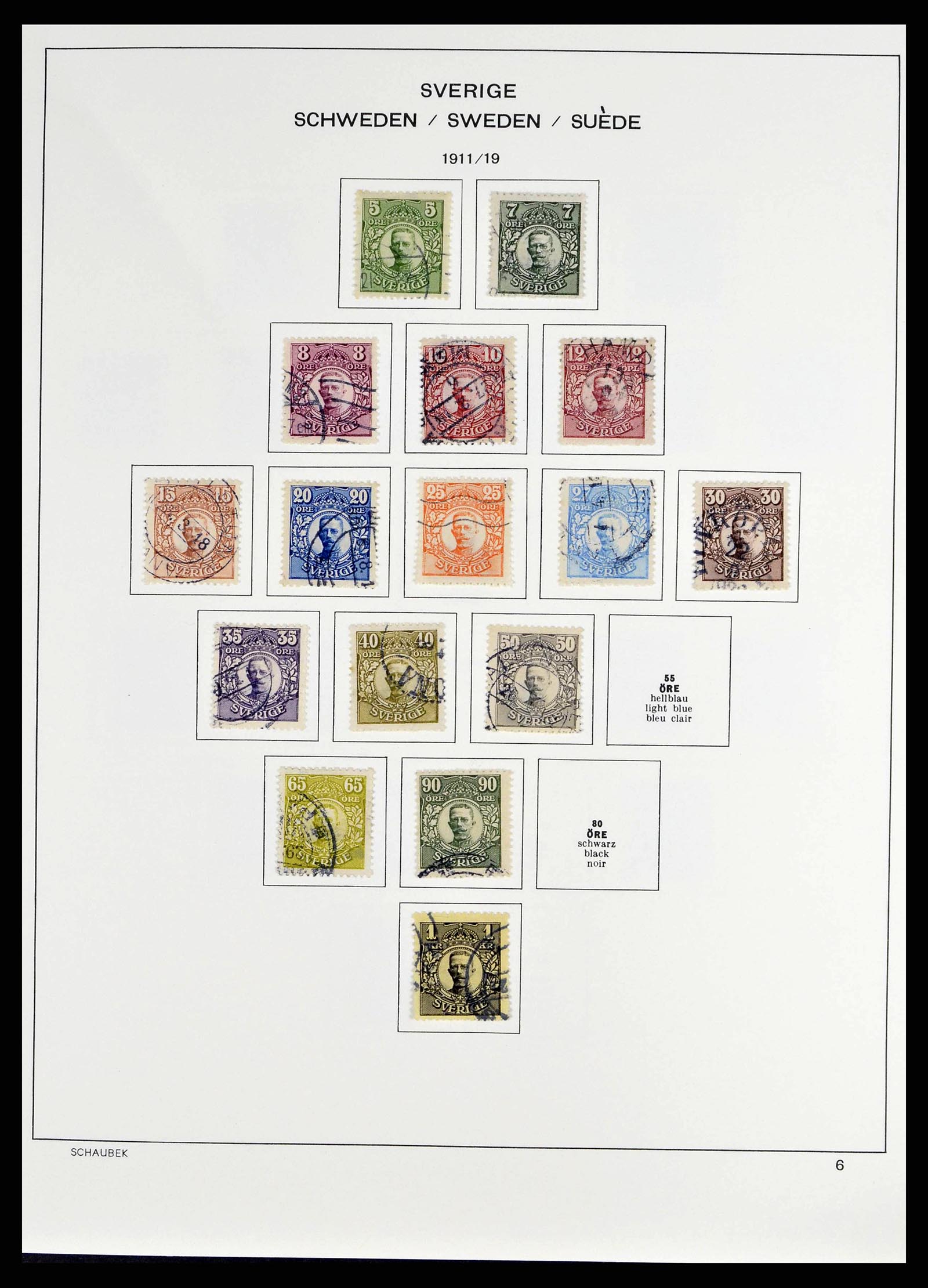 38548 0006 - Postzegelverzameling 38548 Zweden 1855-2014.