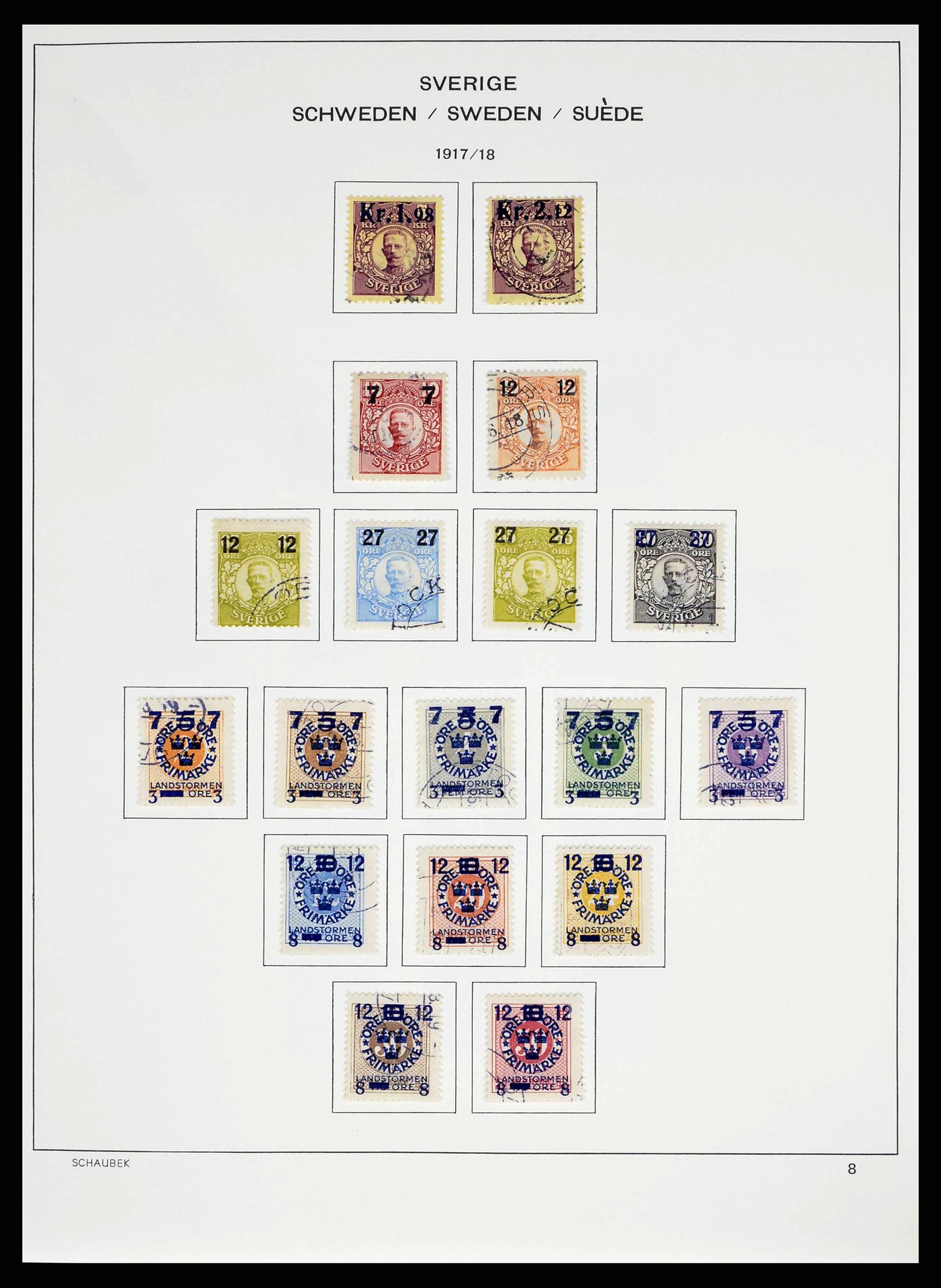 38548 0008 - Postzegelverzameling 38548 Zweden 1855-2014.