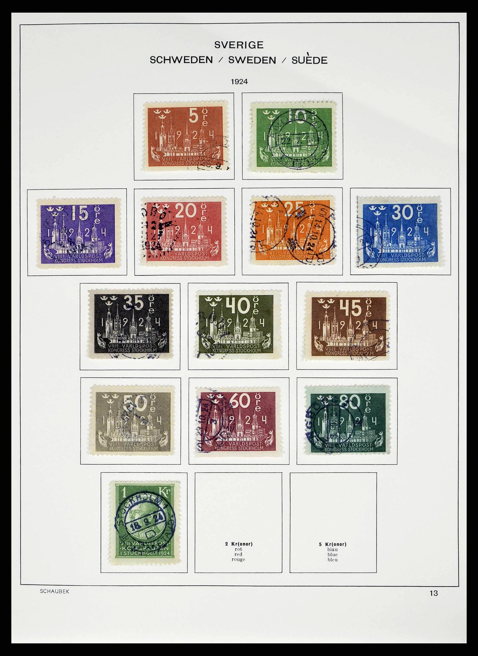 38548 0013 - Stamp collection 38548 Sweden 1855-2014.