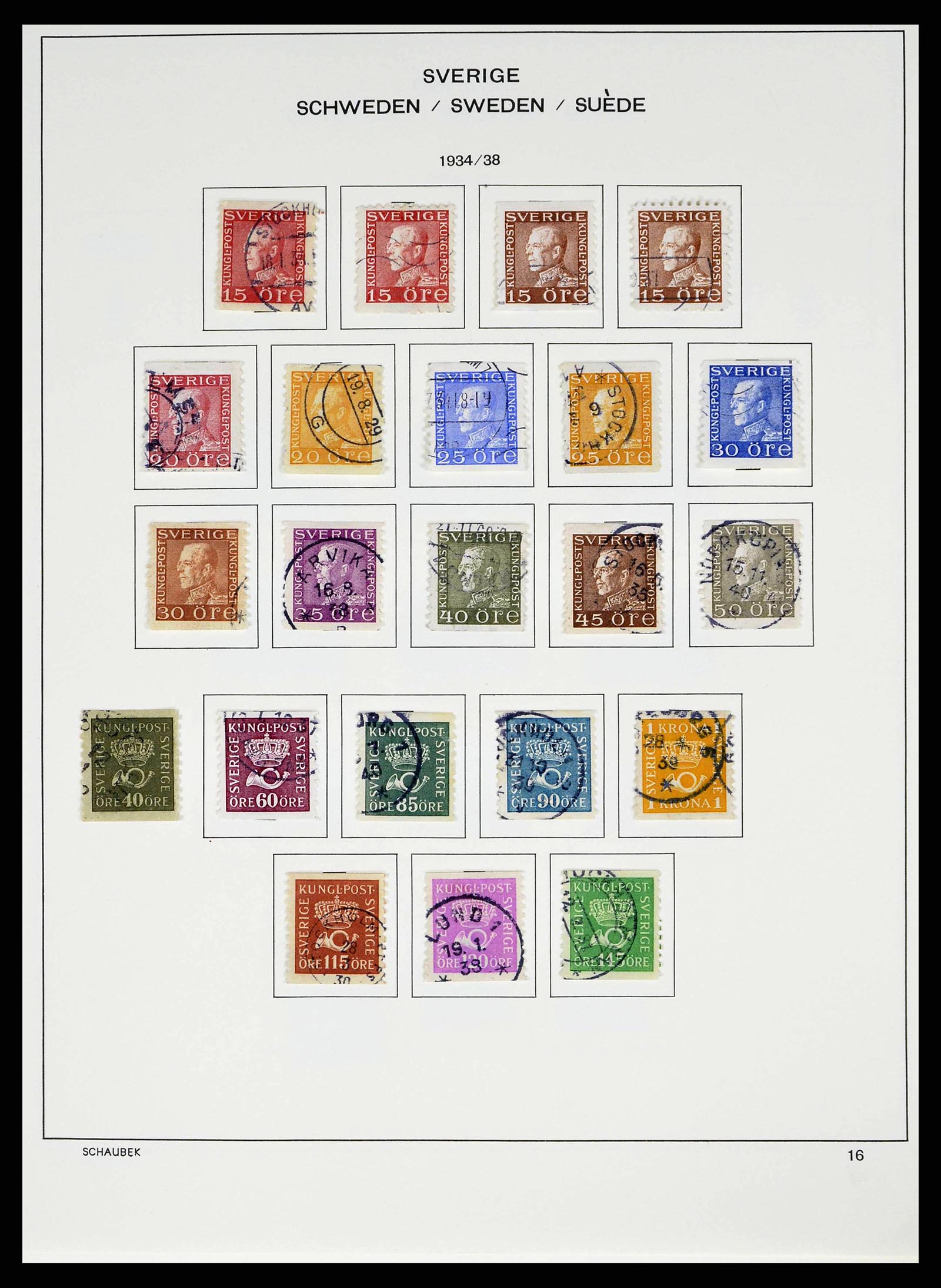 38548 0016 - Stamp collection 38548 Sweden 1855-2014.
