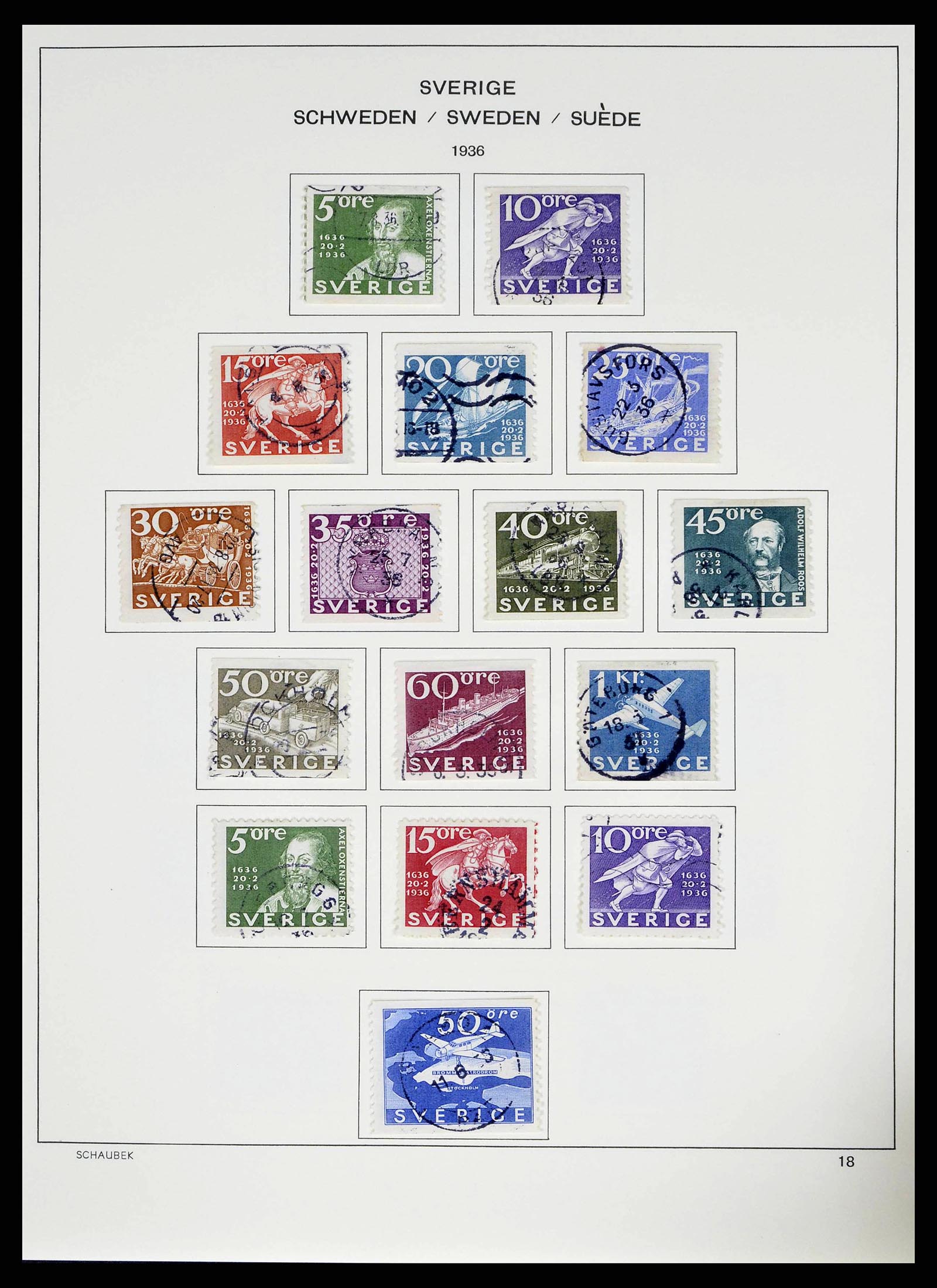 38548 0019 - Stamp collection 38548 Sweden 1855-2014.