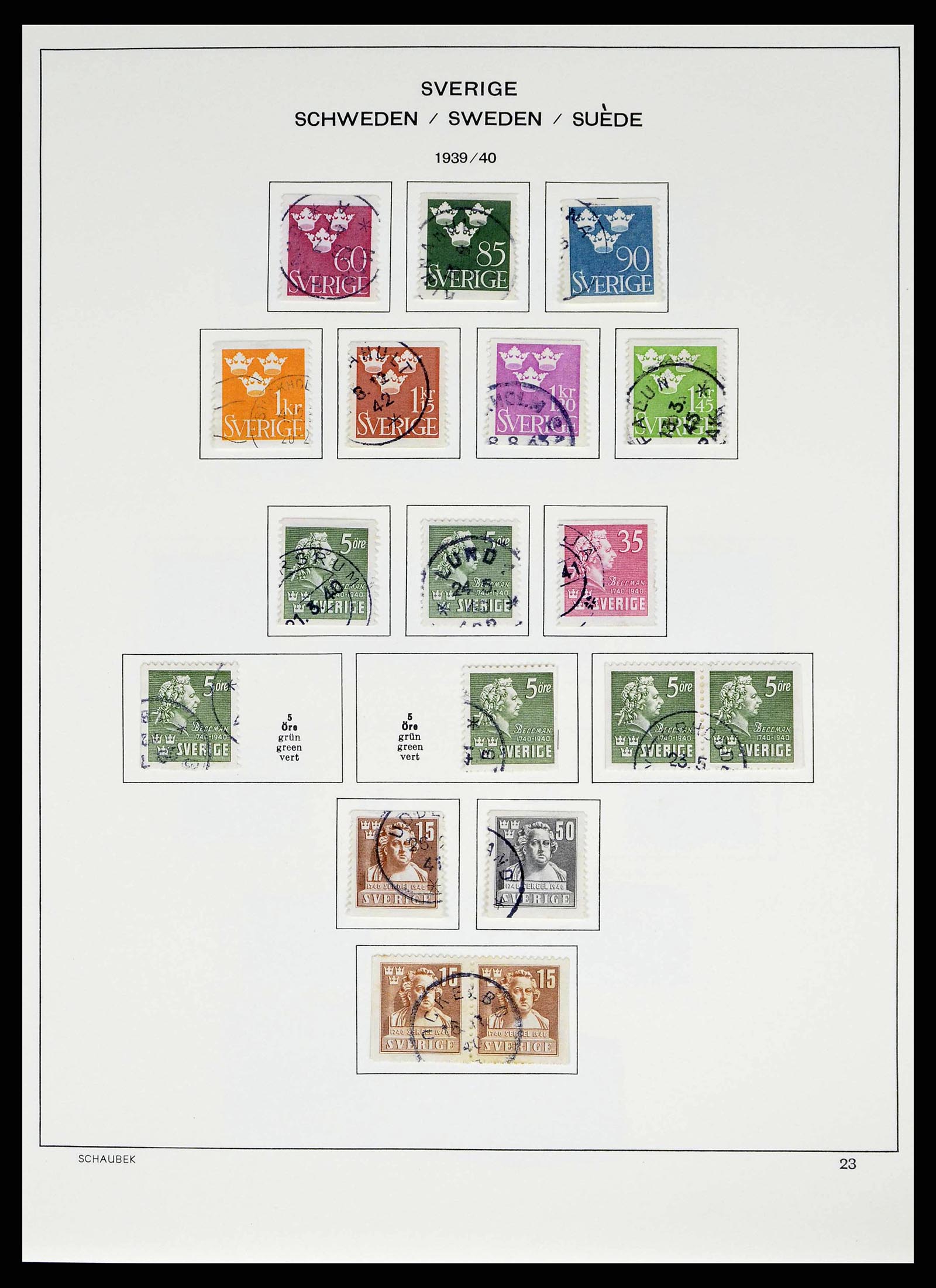 38548 0024 - Stamp collection 38548 Sweden 1855-2014.