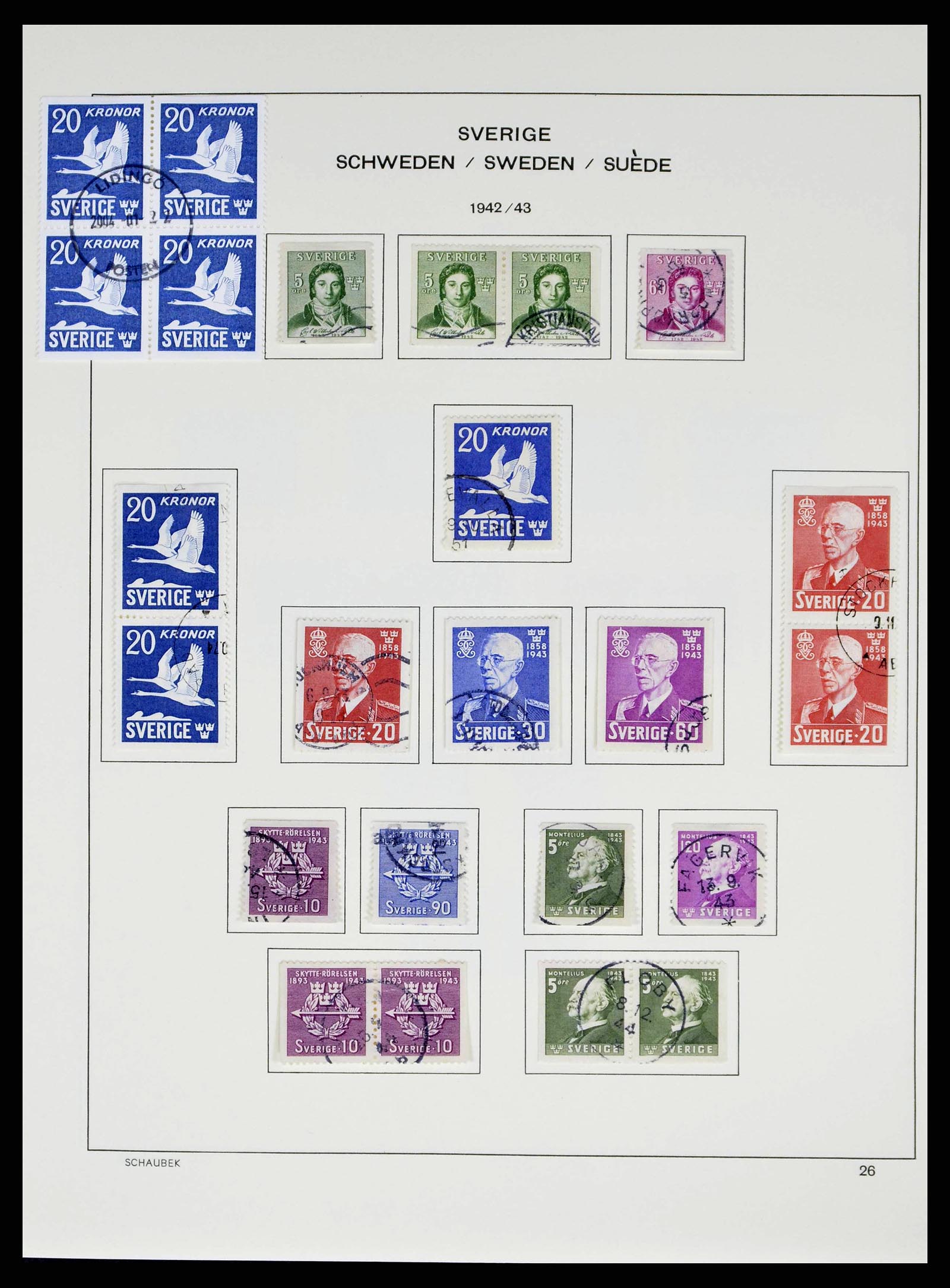 38548 0027 - Postzegelverzameling 38548 Zweden 1855-2014.