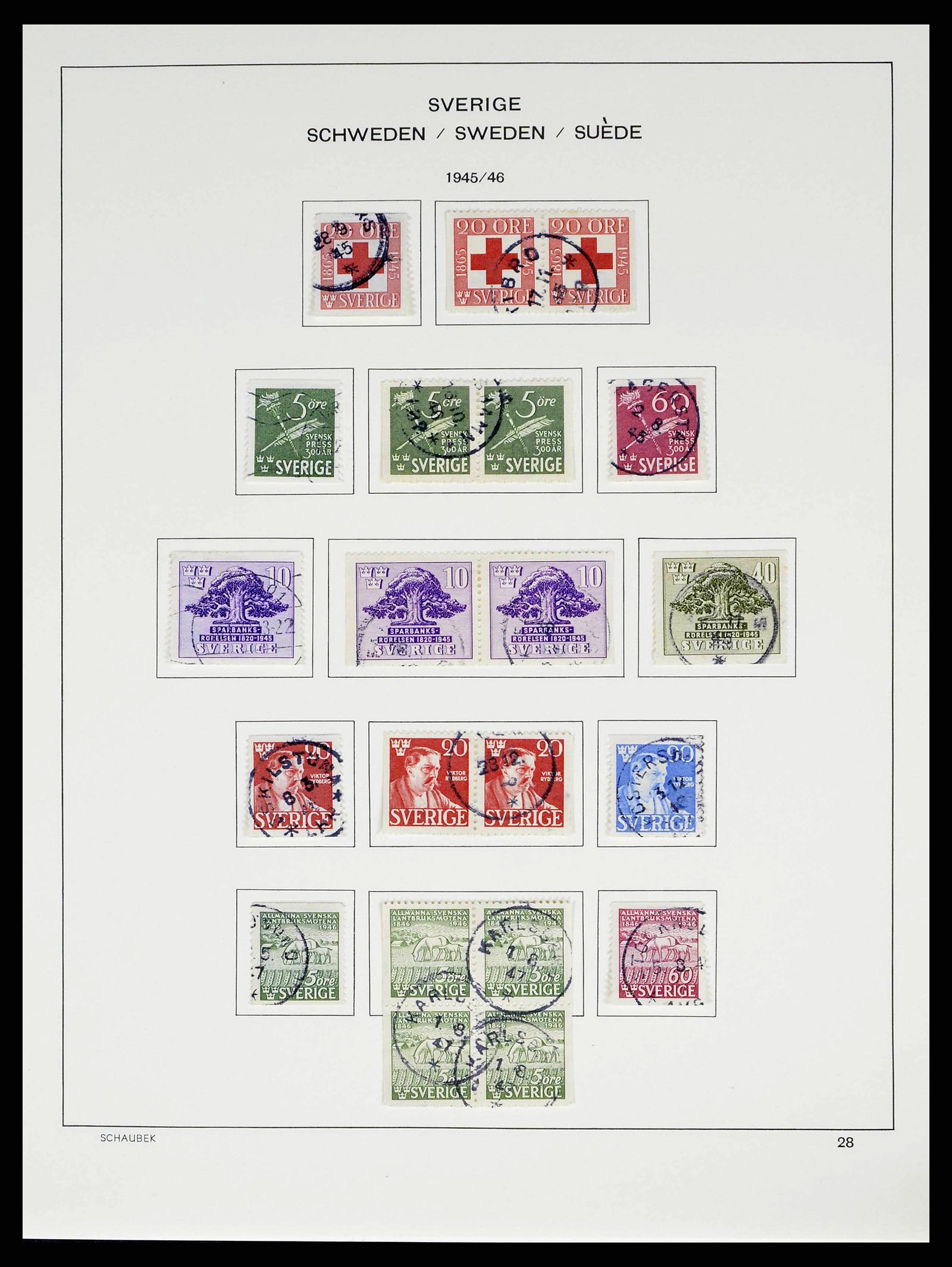 38548 0029 - Stamp collection 38548 Sweden 1855-2014.