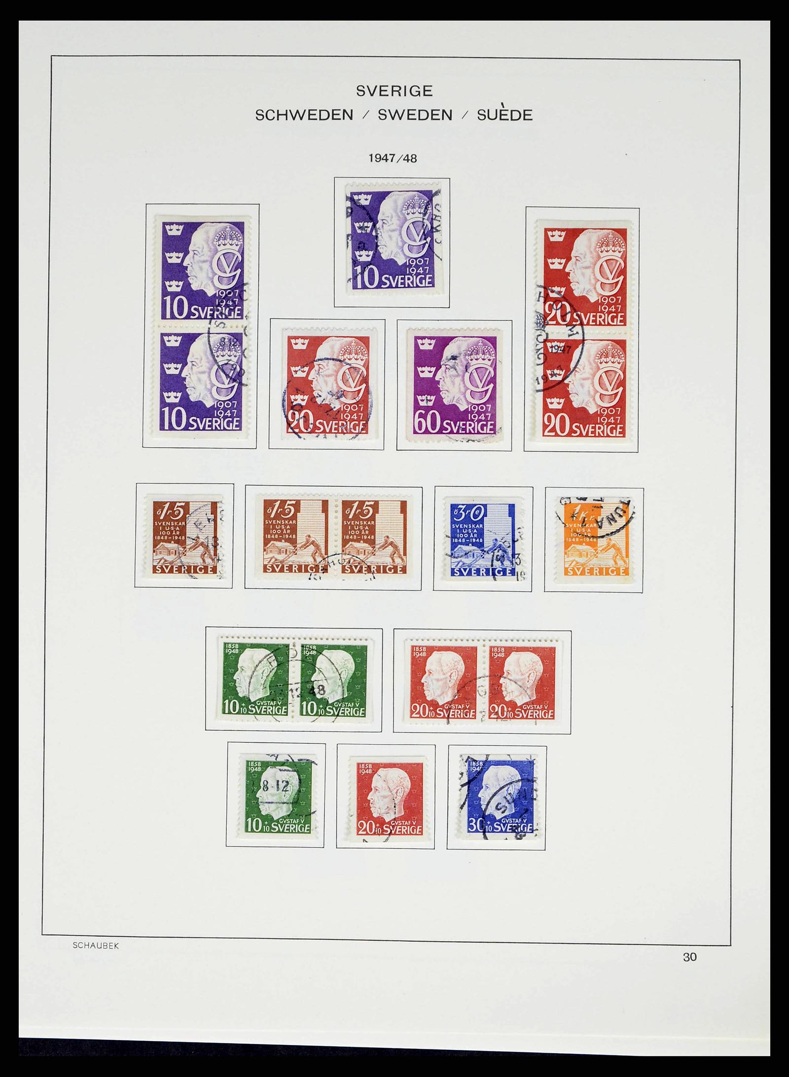 38548 0031 - Postzegelverzameling 38548 Zweden 1855-2014.