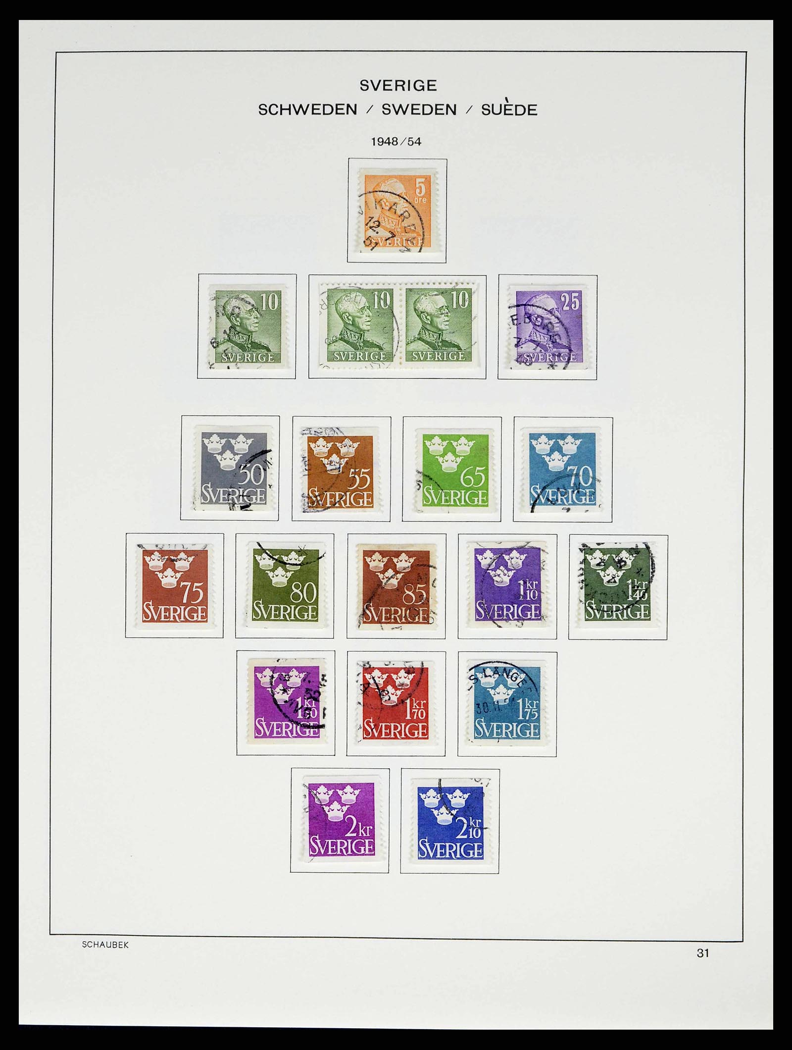 38548 0032 - Postzegelverzameling 38548 Zweden 1855-2014.