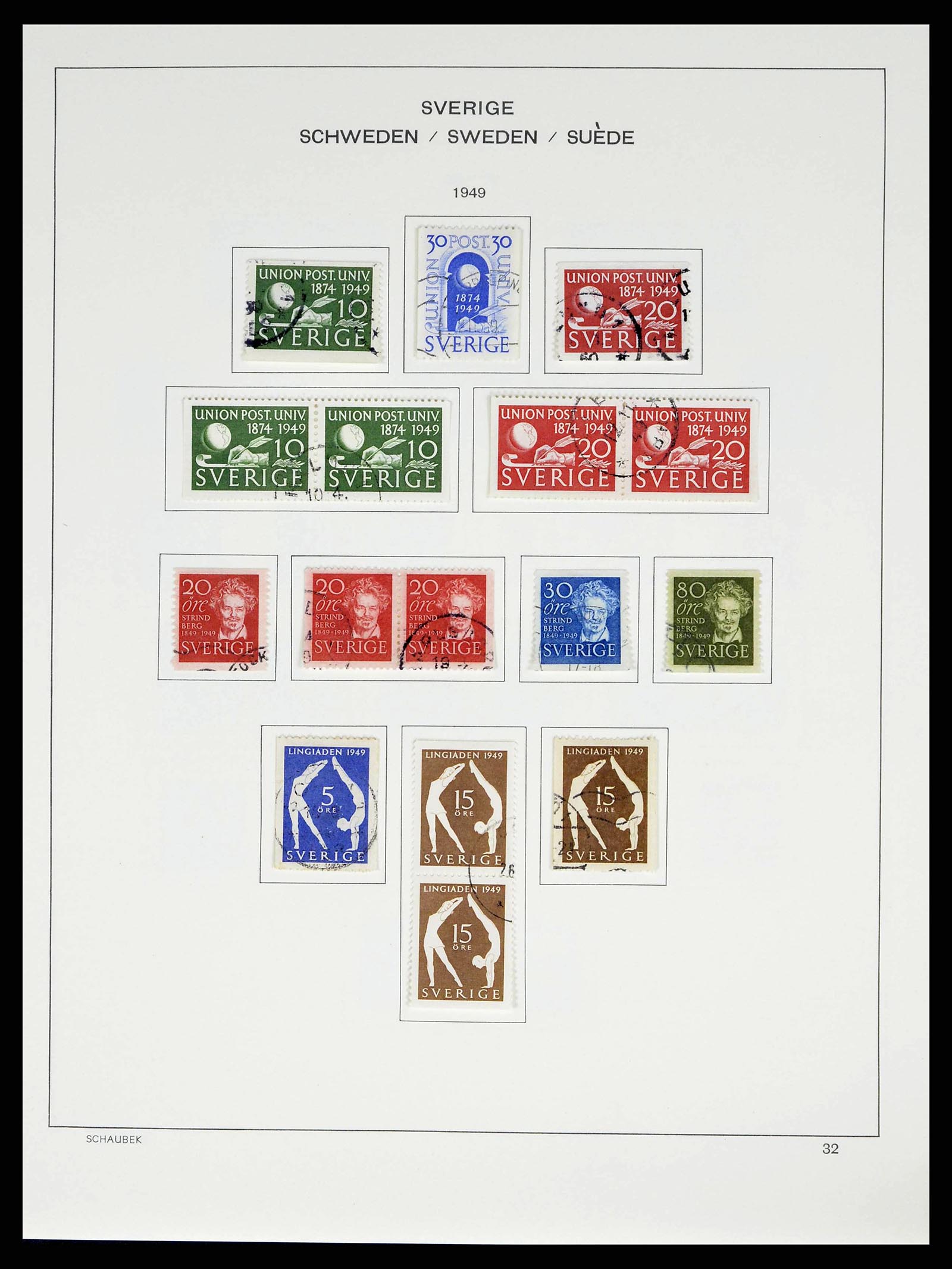 38548 0033 - Stamp collection 38548 Sweden 1855-2014.