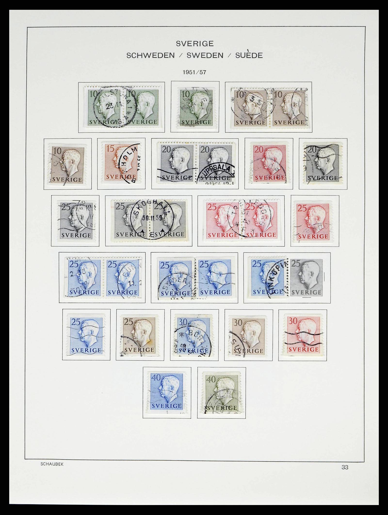 38548 0034 - Stamp collection 38548 Sweden 1855-2014.